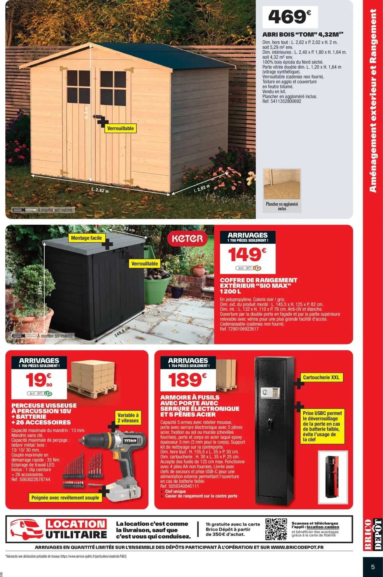  | Page: 5 | Produits: Porte, Couverture, Coffre de rangement, Piles