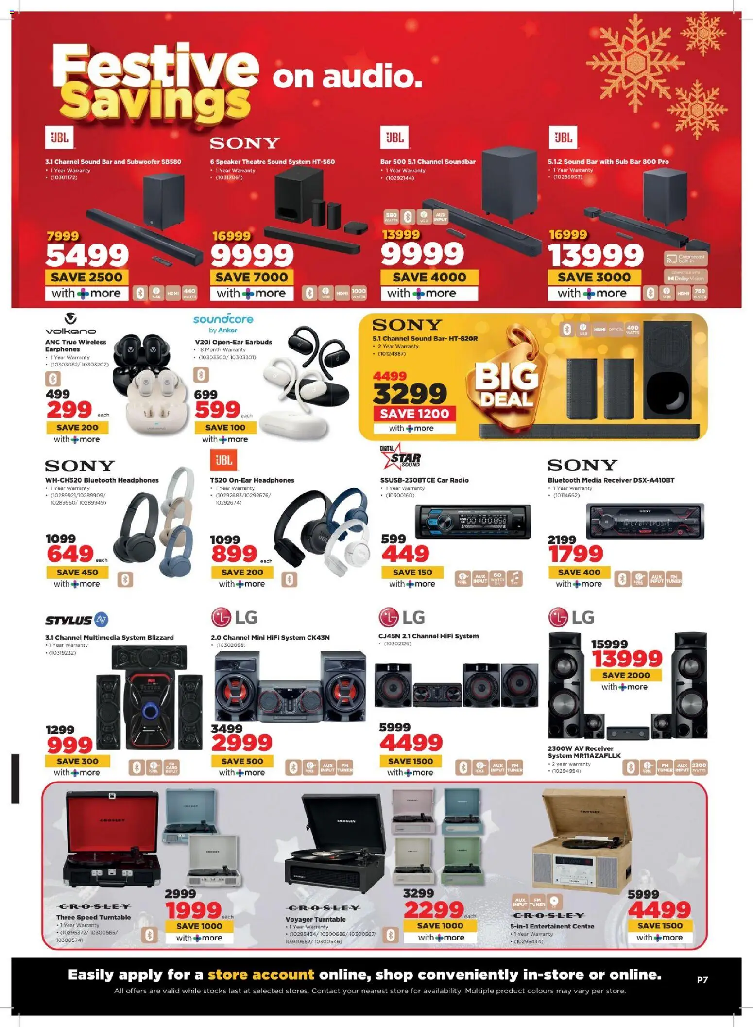 New HiFi Corp catalogue – valid from 17.12.2025 | Page: 7 | Products: Earbuds, Radio, Speaker, Soundbar