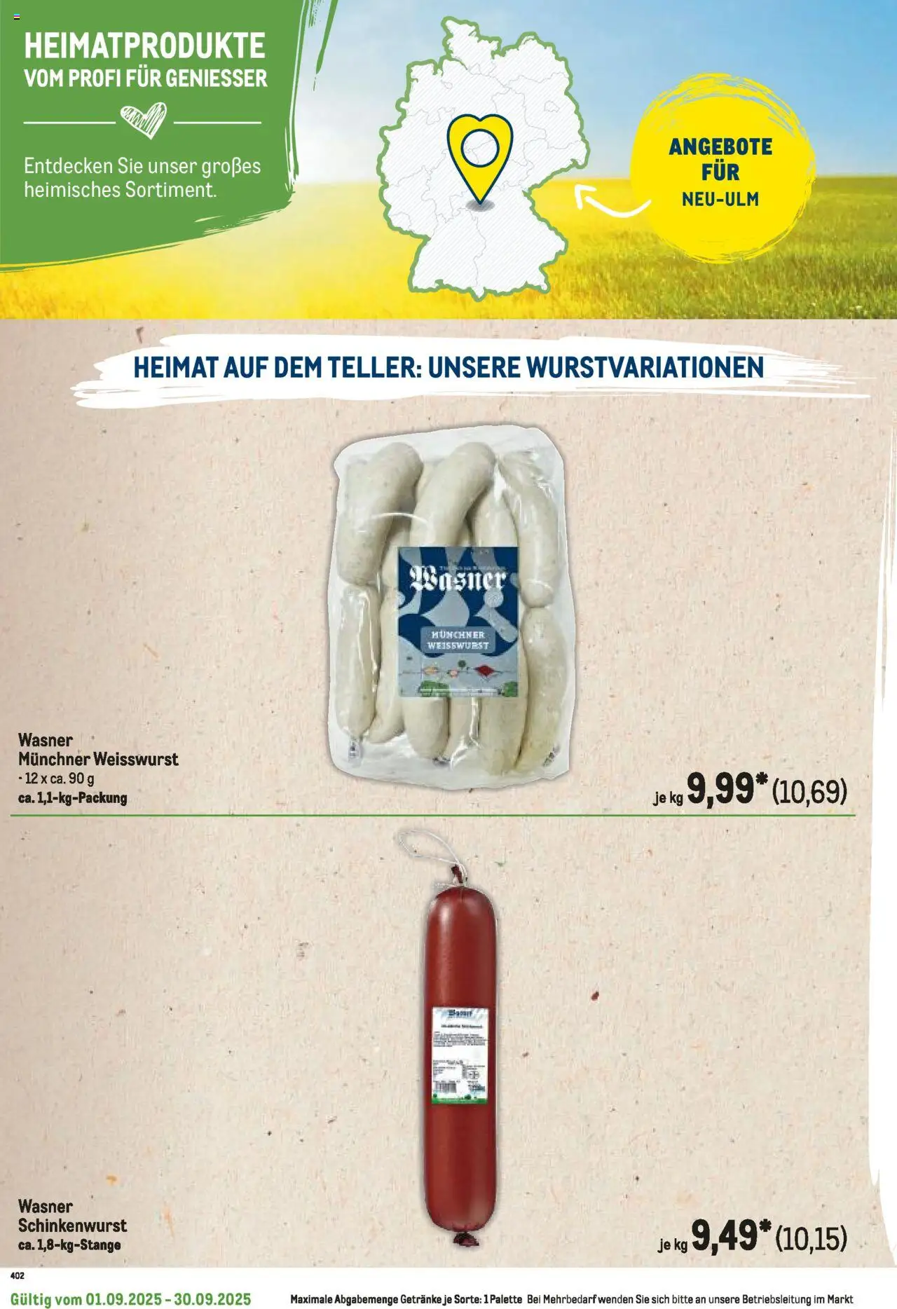 Metro Regionaler Flyer - gültig ab dem 01.09.2025 | Seite: 118 | Produkte: Weißwurst