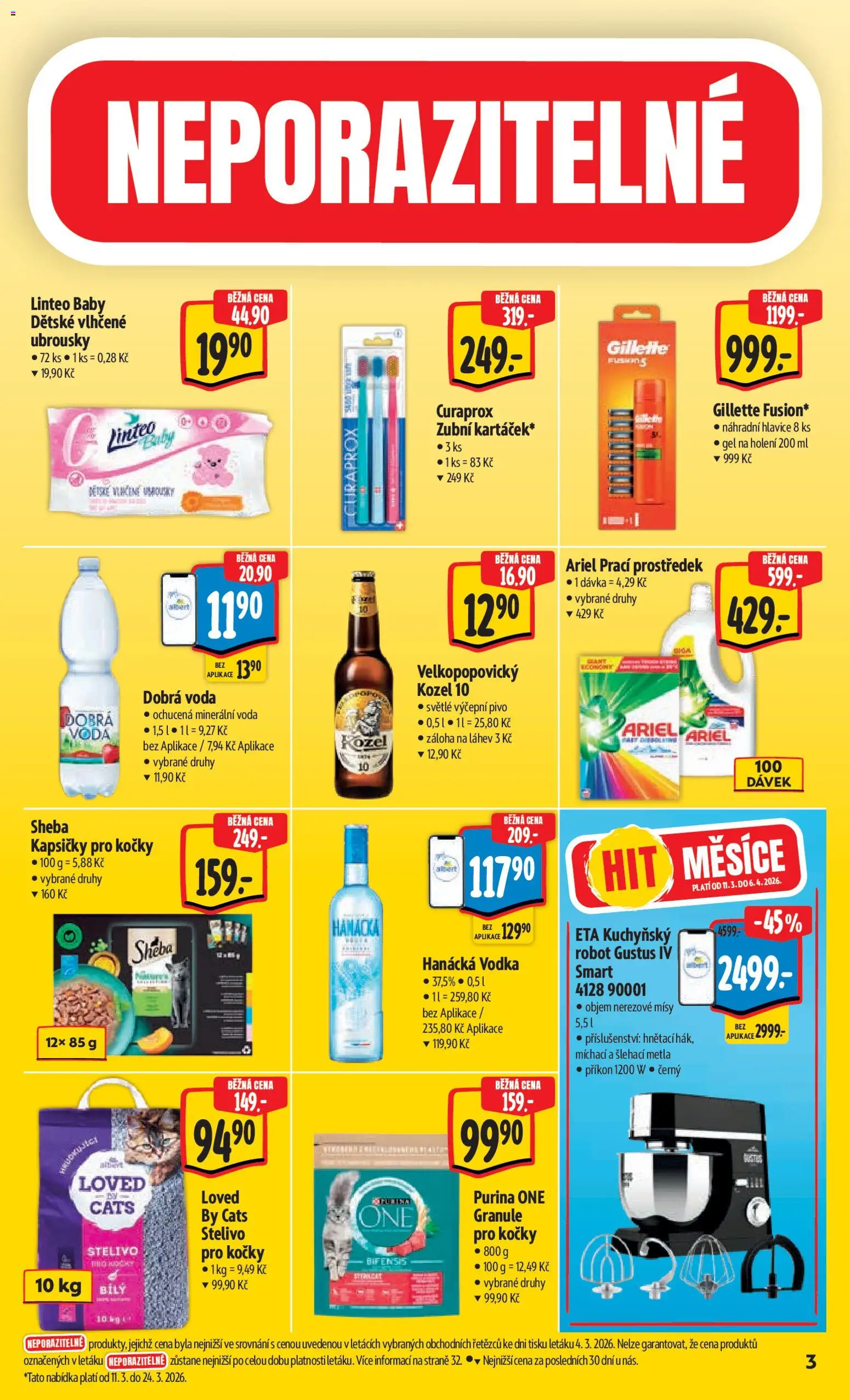 Albert leták - Hypermarket od 11.03.2026 | Strana: 7 | Produkty: Voda, Stelivo pro kočky, Kozel, Metla