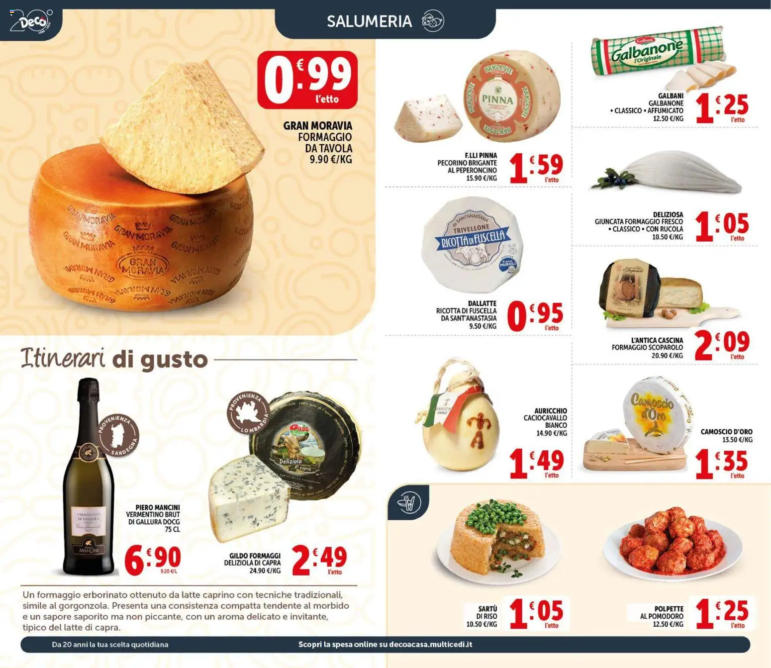 Volantino Decò del 09.04.2026 | Pagina: 4 | Prodotti: Formaggio, Peperoncino, Ricotta, Polpette