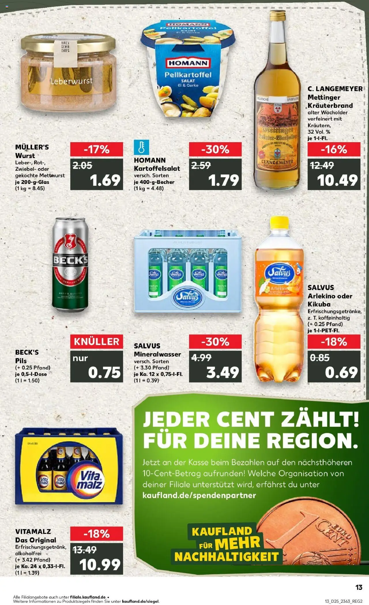Kaufland prospekt Bersenbrück	 - gültig ab dem 22.06.2025 | Seite: 26 | Produkte: Pils, Mineralwasser, Wurst, Salat