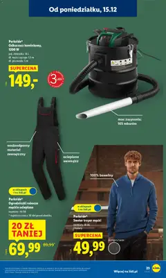 Pogląd oferty "Parkside® Sweter troyer męski, Sweter troyer męski, rozmiary: M-XL, 2 kolory, 100% bawełny" - ważna od 15.12.2025 | Strona: 29 | Produkty: Sweter, Ogrodniczki, Odkurzacz, Cleaner