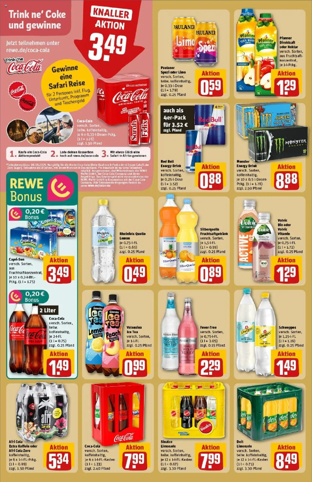 Rewe prospekt Hünxe	 - gültig ab dem 01.06.2025 | Seite: 18 | Produkte: Sinalco, Paulaner spezi, Valensina, Volvic