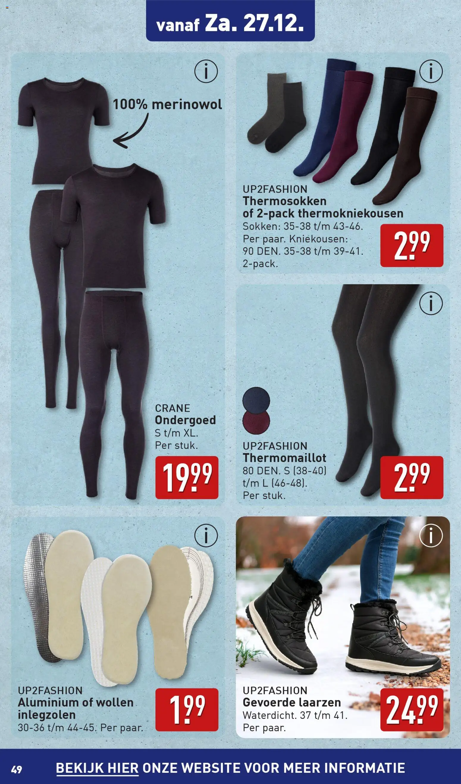 {H1} | Pagina: 49 | Producten: Sokken, Laarzen, Ondergoed