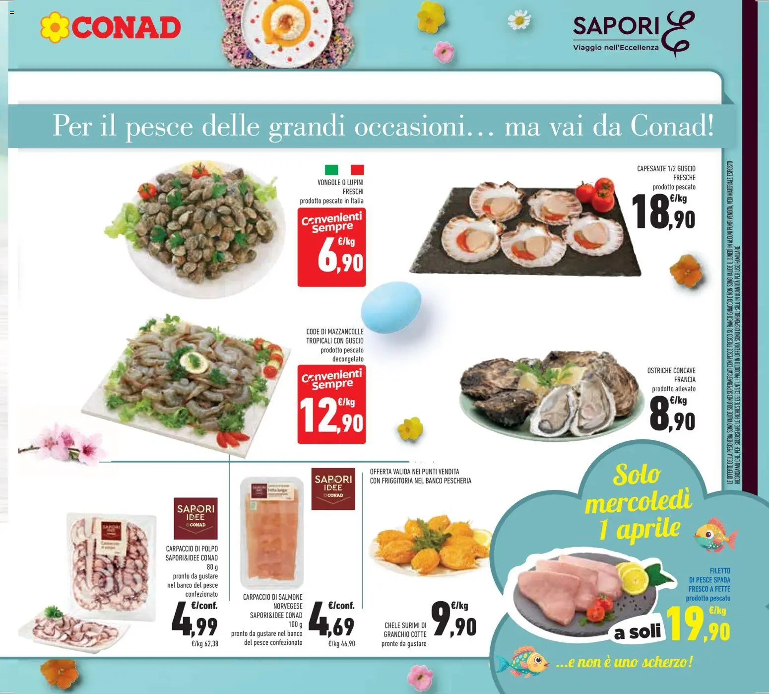 Volantino Conad del 25.03.2026 | Pagina: 13 | Prodotti: Lupini, Vongole, Il pesce, Polpo