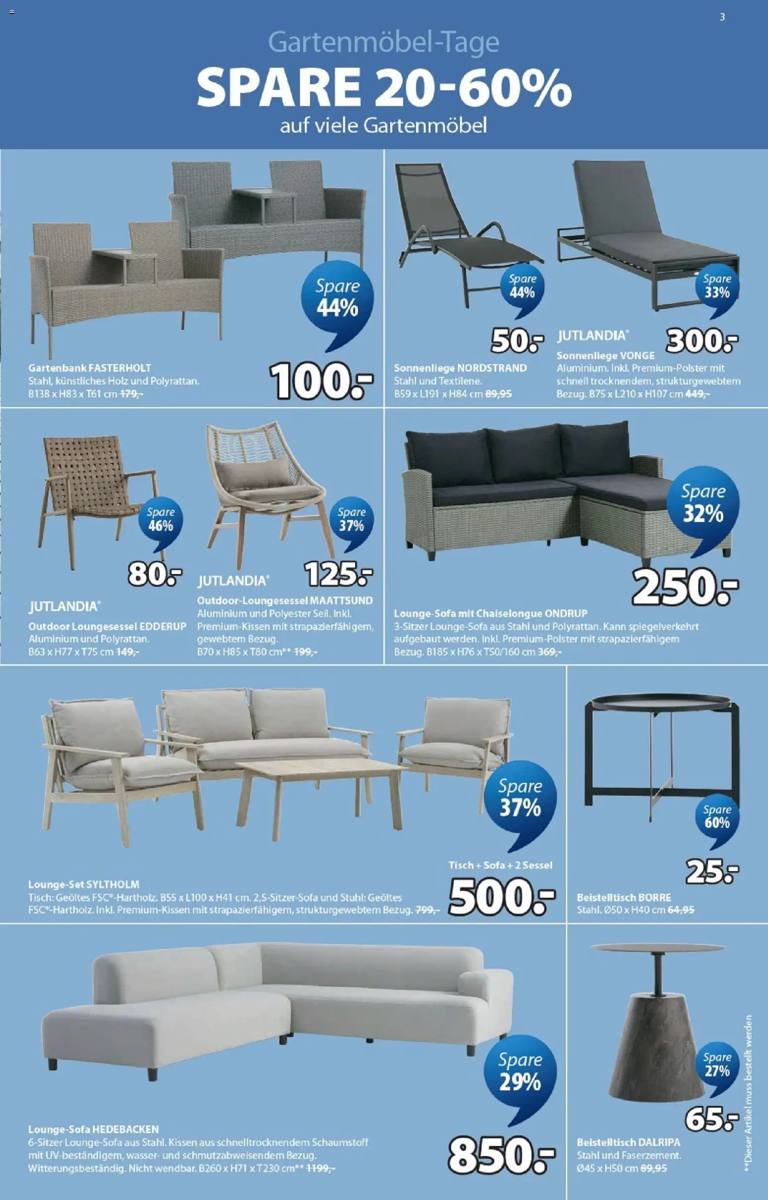 JYSK aktionen – gültig ab 28.04.2026 | Seite: 3 | Produkte: Tisch, Stuhl, Wasser, Beistelltisch