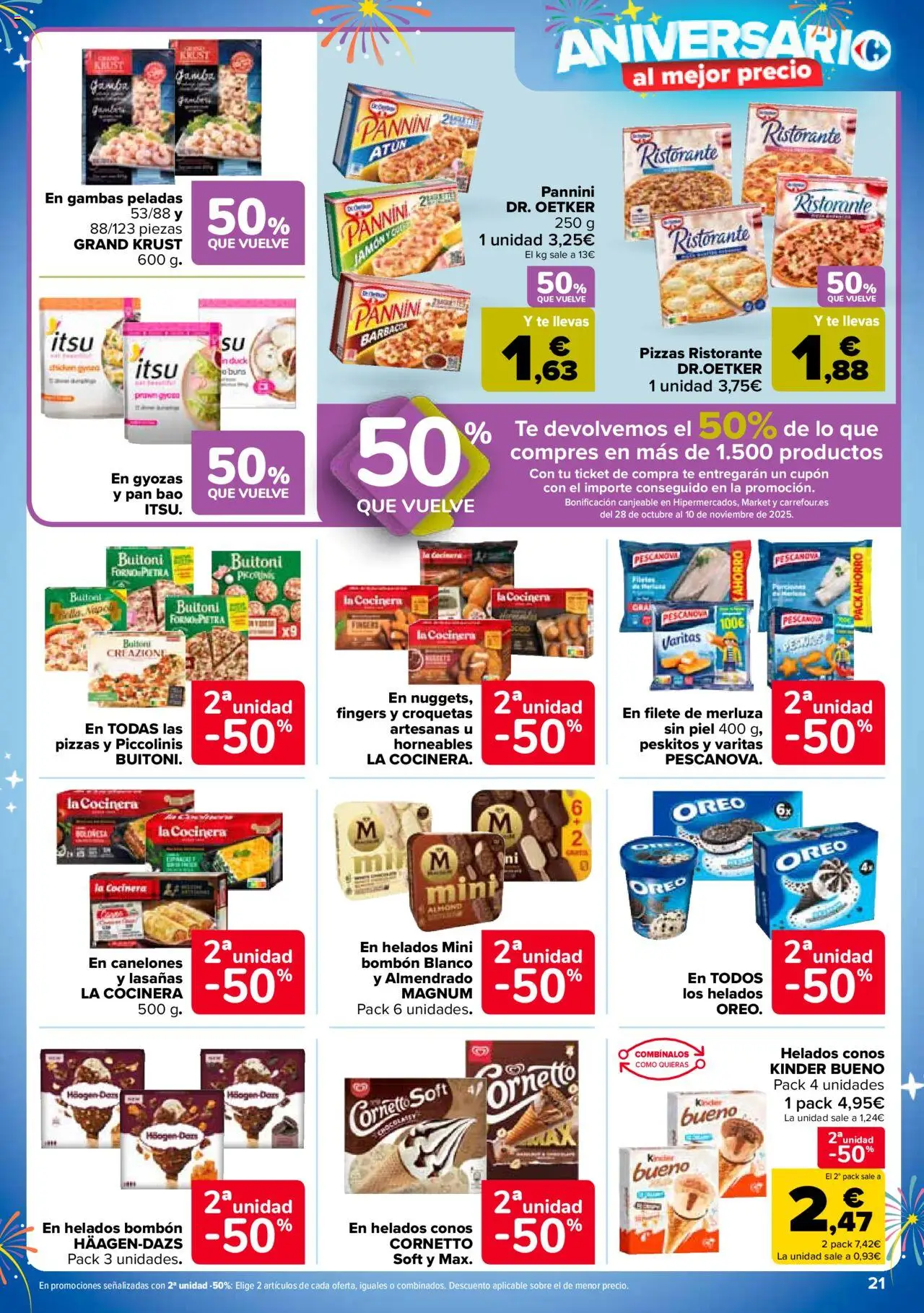 Carrefour folleto │ válido desde el 14.10.2025 | Página: 21 | Productos: Jamón, Té, Barbacoa, Filete