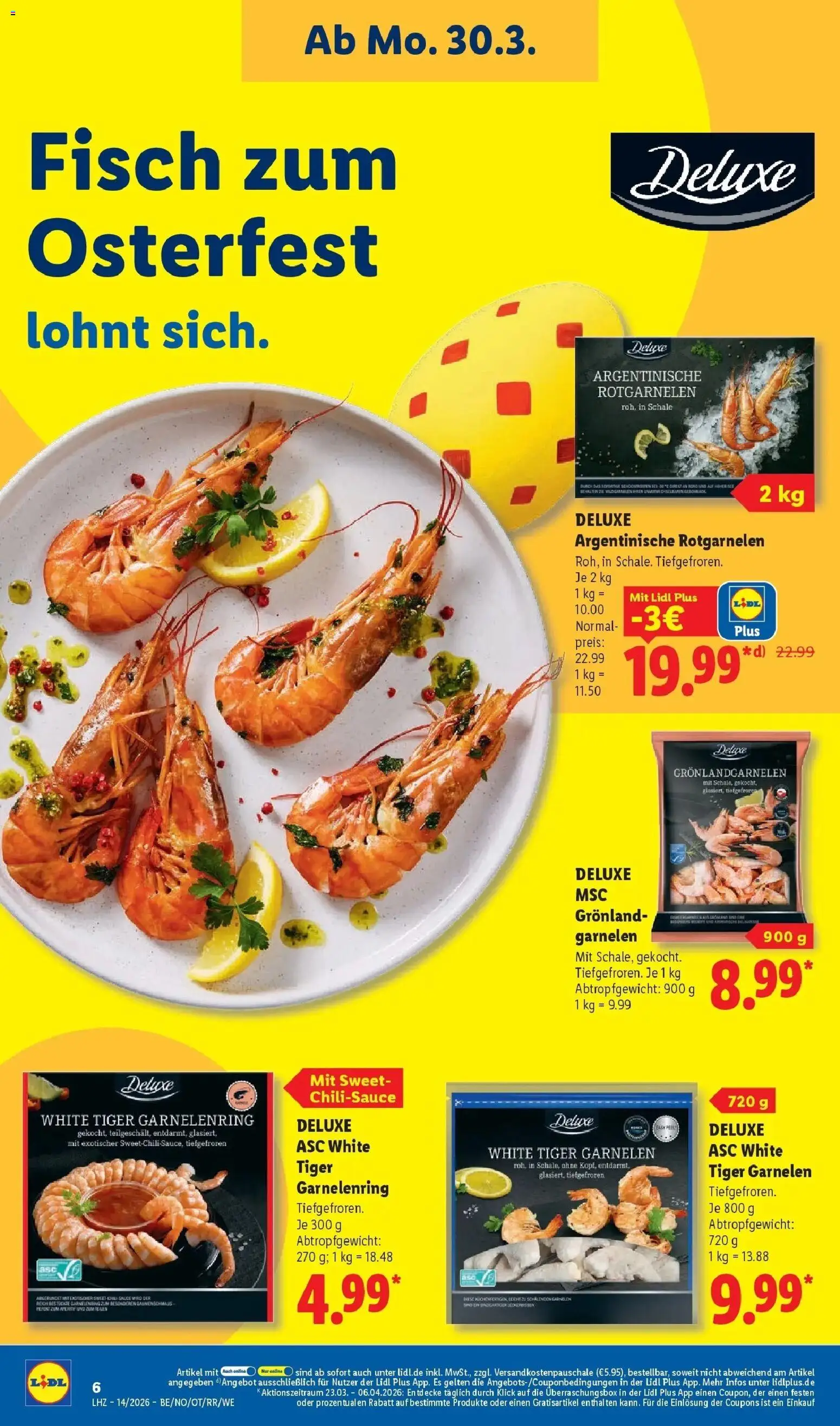 Lidl Prospekt Rheinbrohl – gültig ab 30.03.2026 | Seite: 18 | Produkte: Garnelen, Fisch, Tiger garnelen