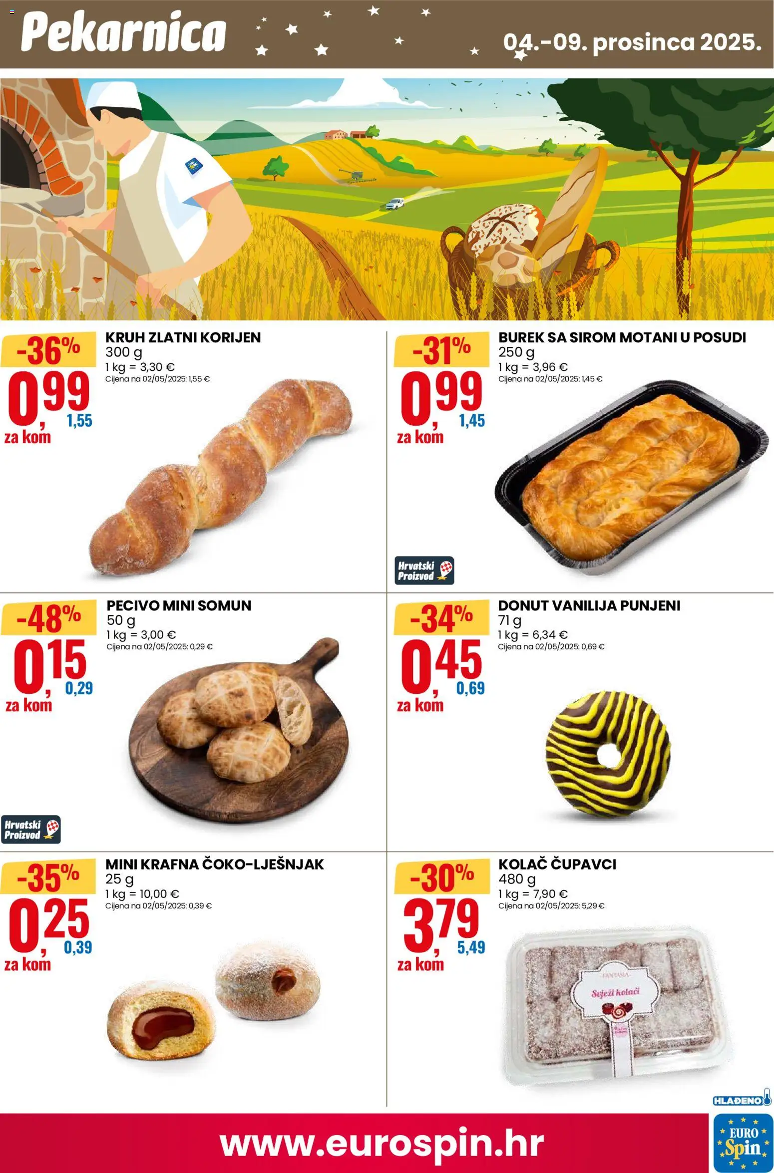 Eurospin katalog | vrijedi od 04.12.2025 | Stranica: 13 | Proizvodi: Somun, Kruh, Burek, Pecivo