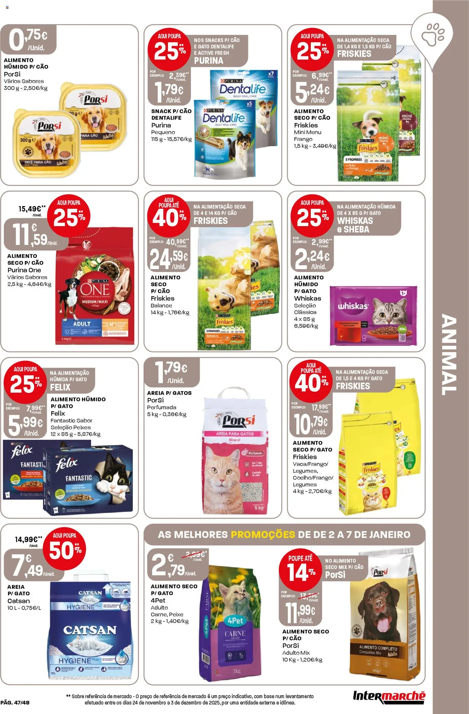 Intermarché folheto │ válido de 02.01.2026 | Página: 47 | Produtos: Purina one, Frango, Base, Carne