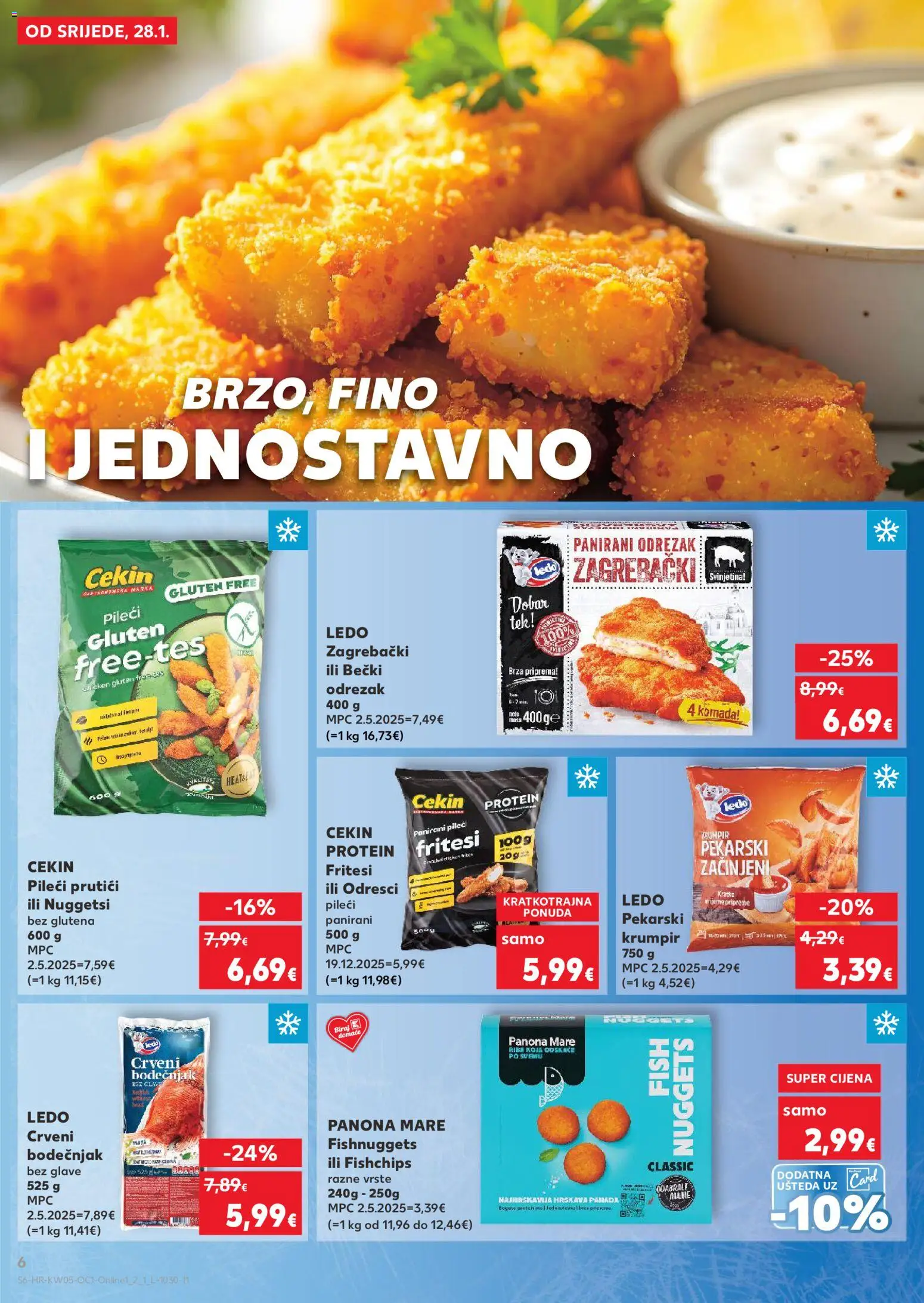 Kaufland HR akciós ujság - amely érvényes a következő dátumtól: 28.01.2026 | Oldal: 6 | Termékek: Nuggets, Protein