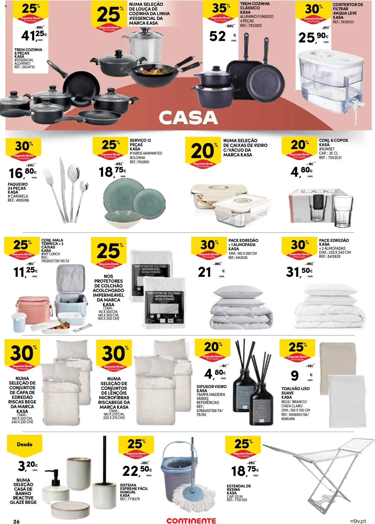 Continente - Açores: Folheto Quinzenal │ válido de 22.01.2026 | Página: 26 | Produtos: Protetor de colchão, Lençóis, Casa de banho, Difusor