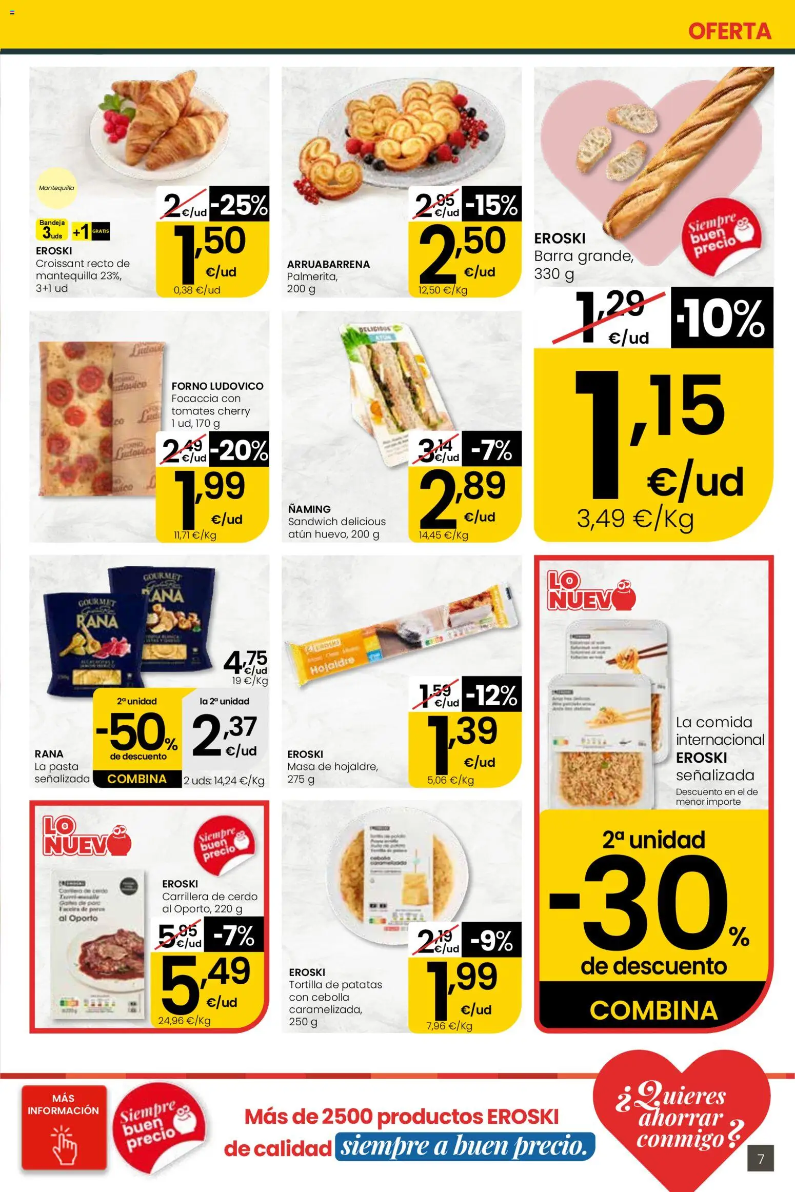 Eroski Quieres ahorrar conmigo │ válido desde el 16.04.2026 | Página: 7 | Productos: Cerdo, Pasta, Παγωμένο τσάι, Συσκευή ροής