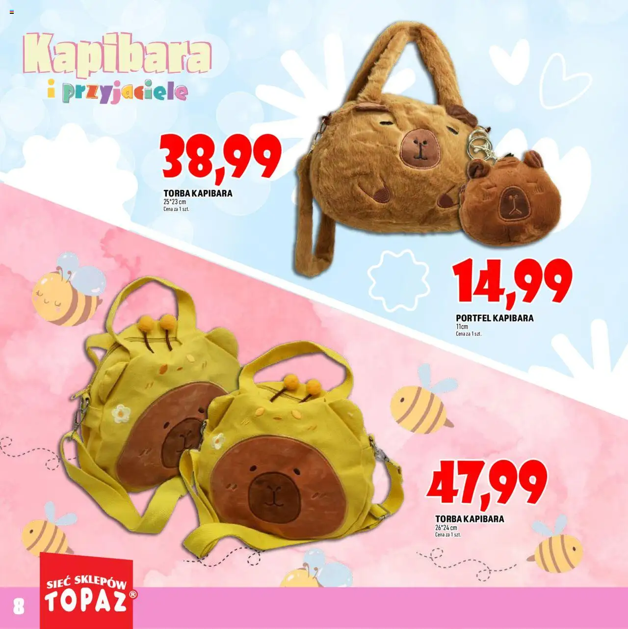 Topaz Gazetka - Kapibara od 24.09.2025 | Strona: 8 | Produkty: Portfel, Torba