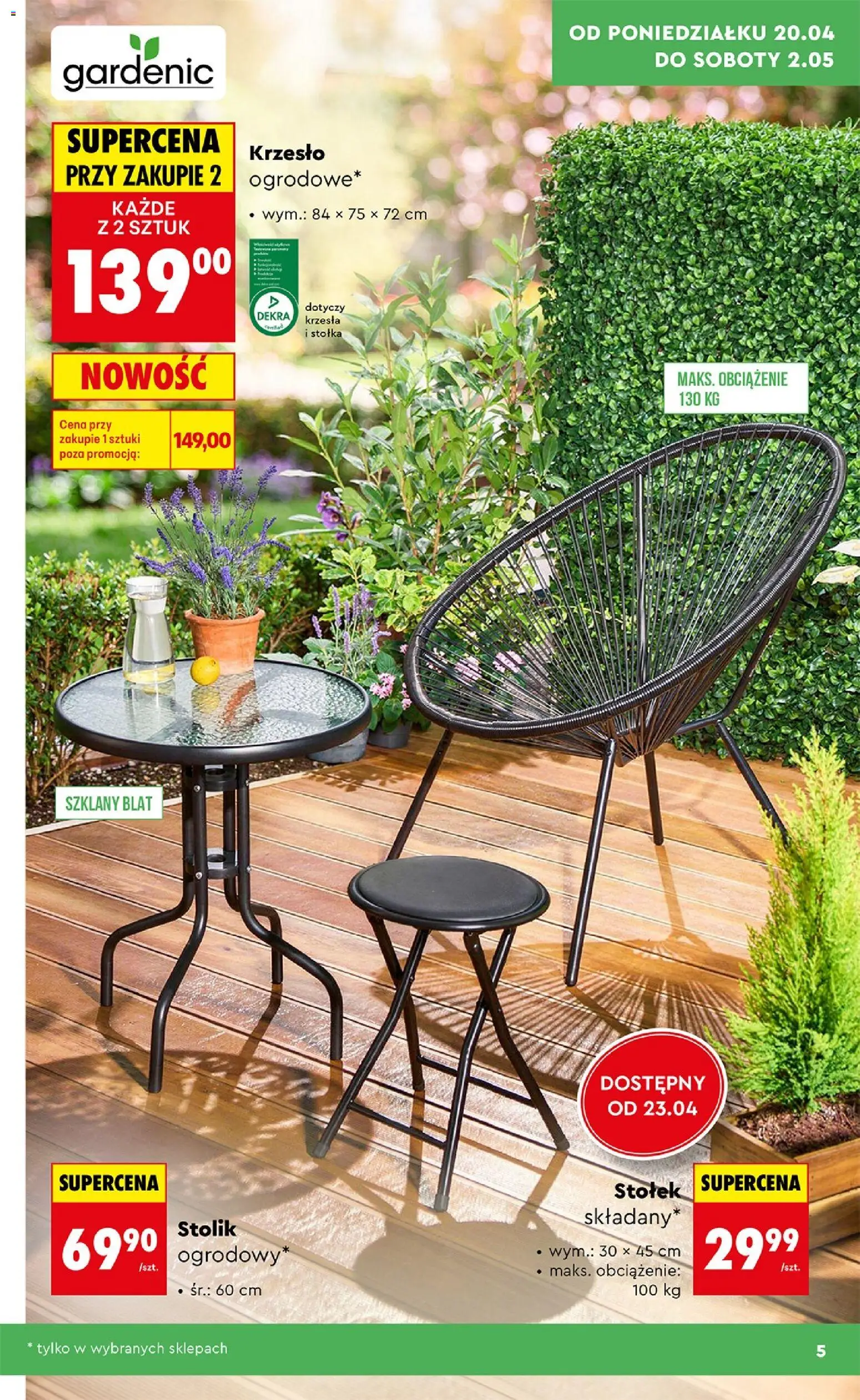 Biedronka Polsko leták - Ogród od 20.04.2026 | Strana: 5 | Produkty: Stolek