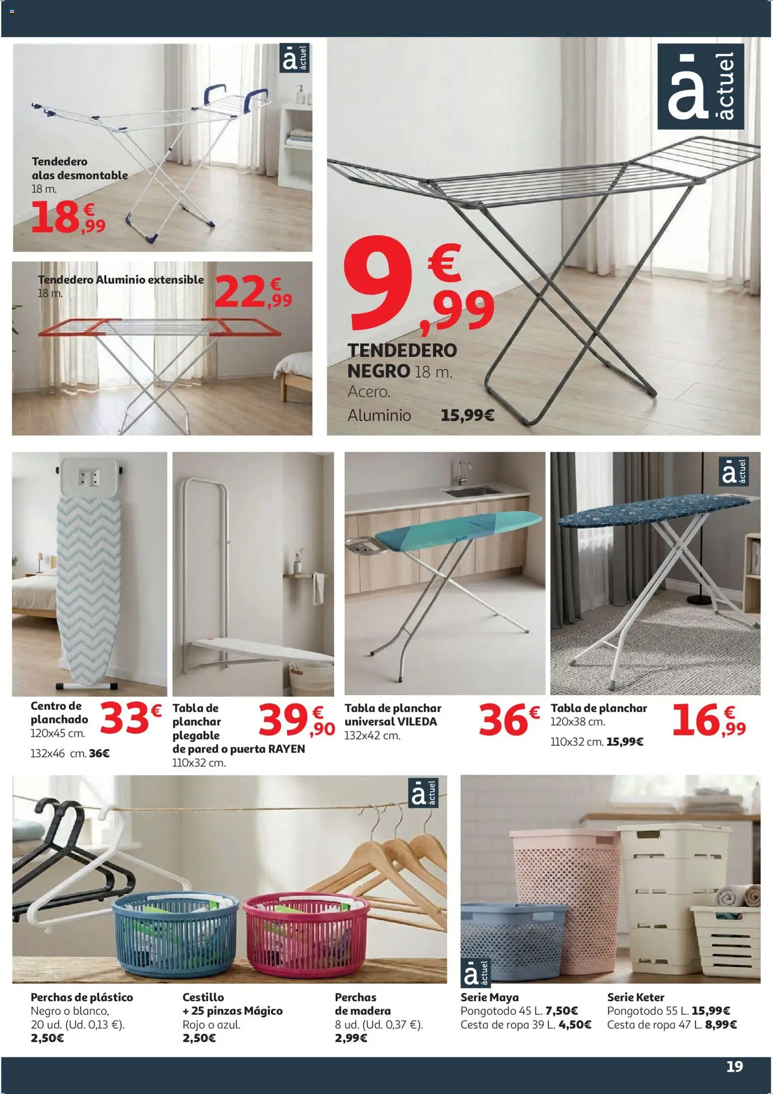 Alcampo - HG Cat │ válido desde el 09.01.2026 | Página: 19 | Productos: Ropa, Tendedero, Tabla de planchar, Cesta