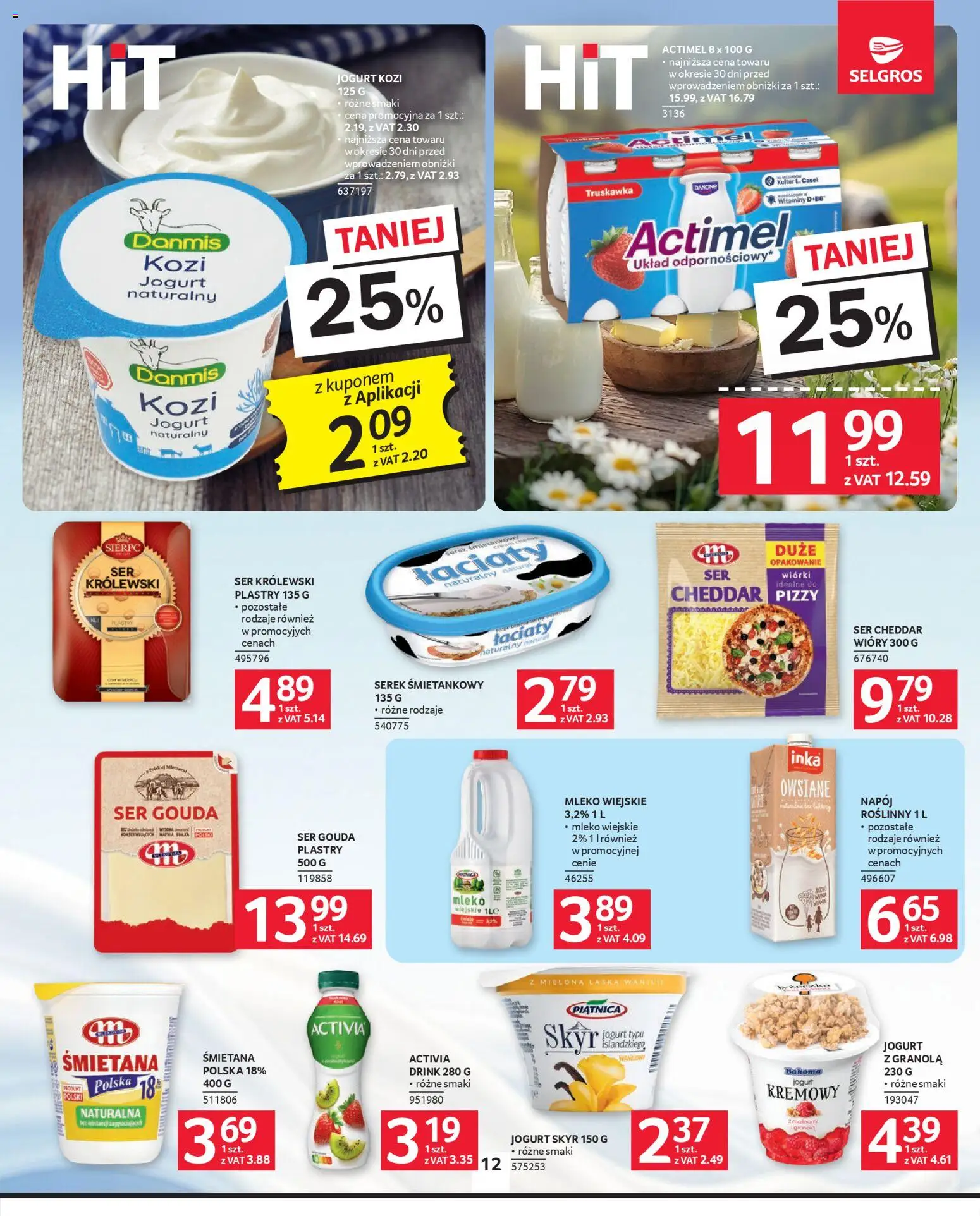 Selgros cash&carry Gazetka od 08.01.2026 | Strona: 12 | Produkty: Granola, Jogurt naturalny, Ser gouda, Skyr