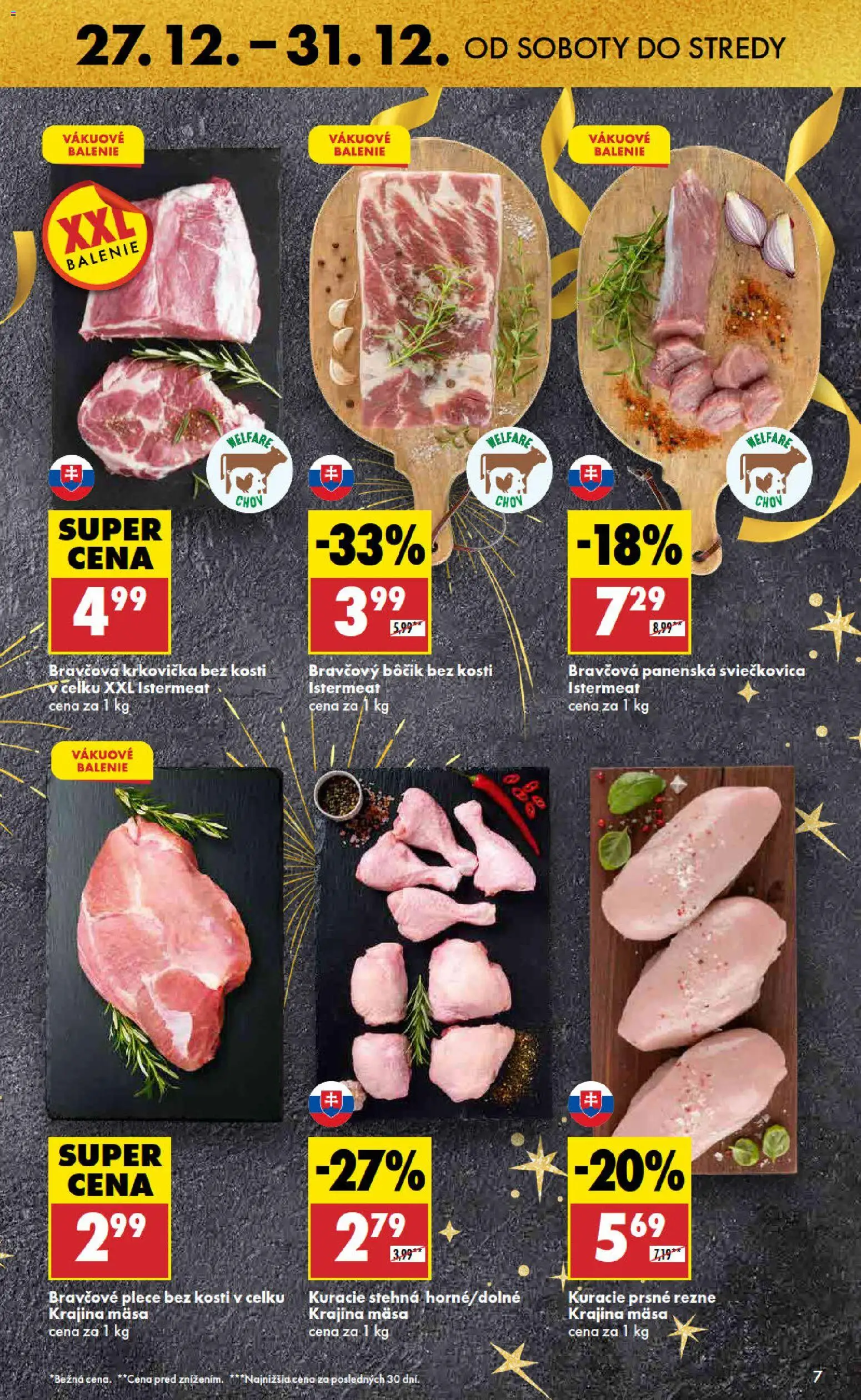 Nové Biedronka akcie – leták je platný od 27.12.2025 | Strana: 7 | Produkty: Bravčová krkovička, Bravčové plece, Kuracie stehná, Krkovička