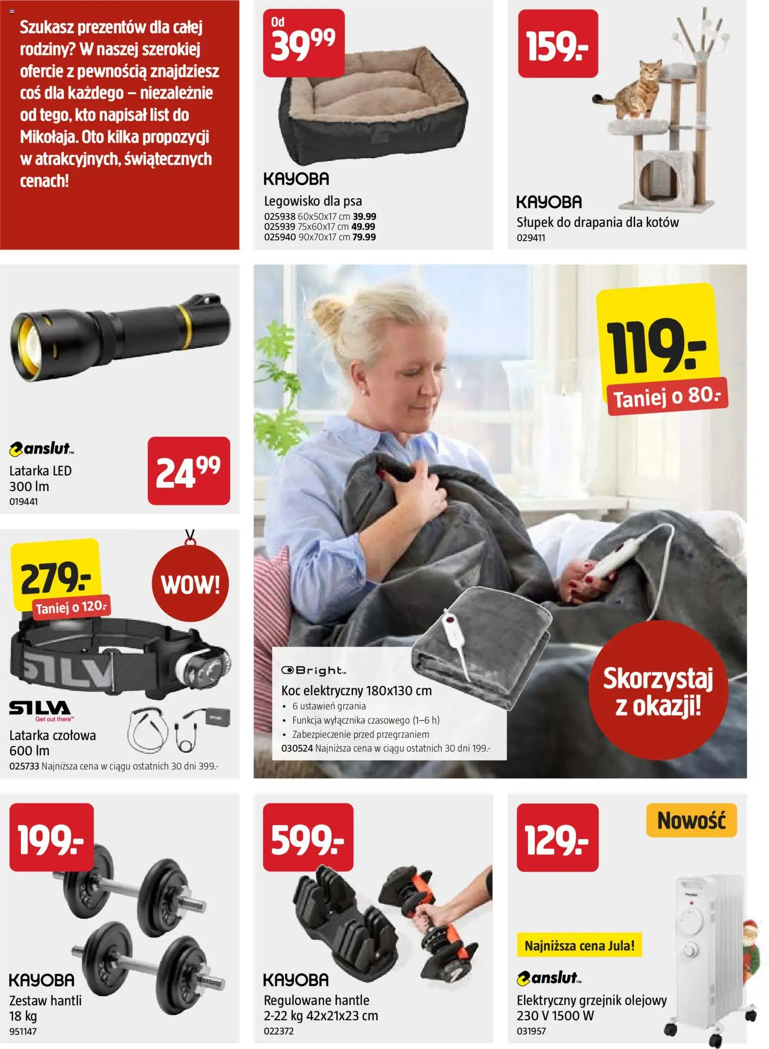 Jula Gazetka - Świąteczny magazyn od 02.12.2025 | Strona: 17 | Produkty: Koc elektryczny, Koc, Legowisko dla psa, Latarka czołowa