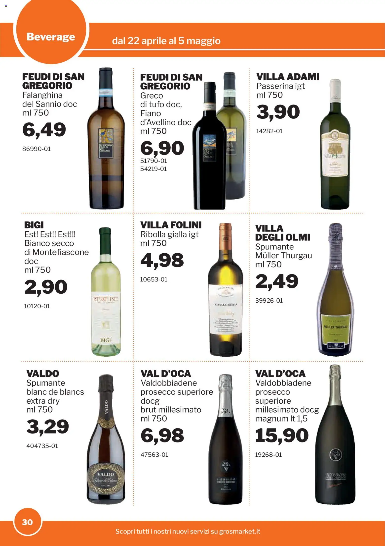 Volantino Sogegross del 22.04.2026 | Pagina: 30 | Prodotti: Prosecco, Spumante