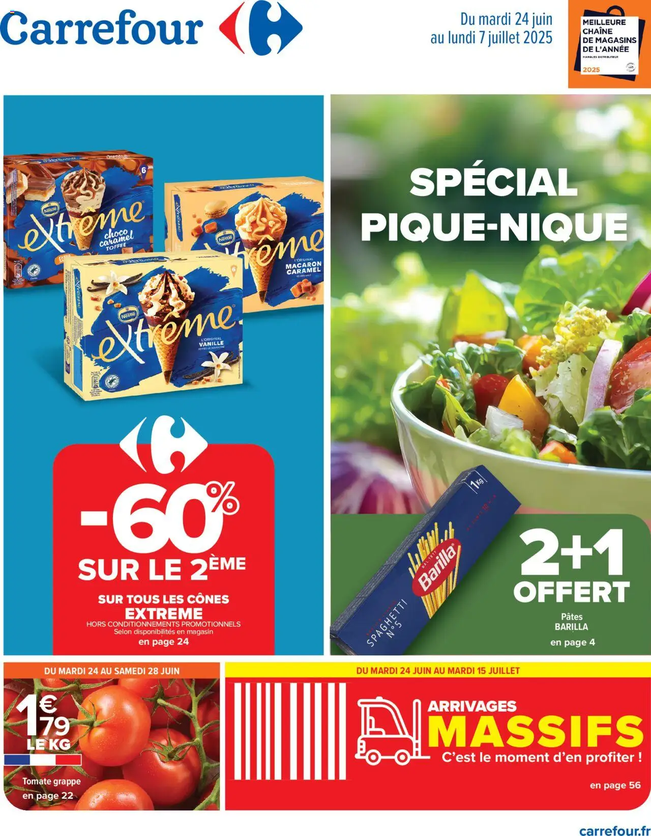  | Page: 1 | Produits: Tomate grappe, Spaghetti, Cônes, Pâtes