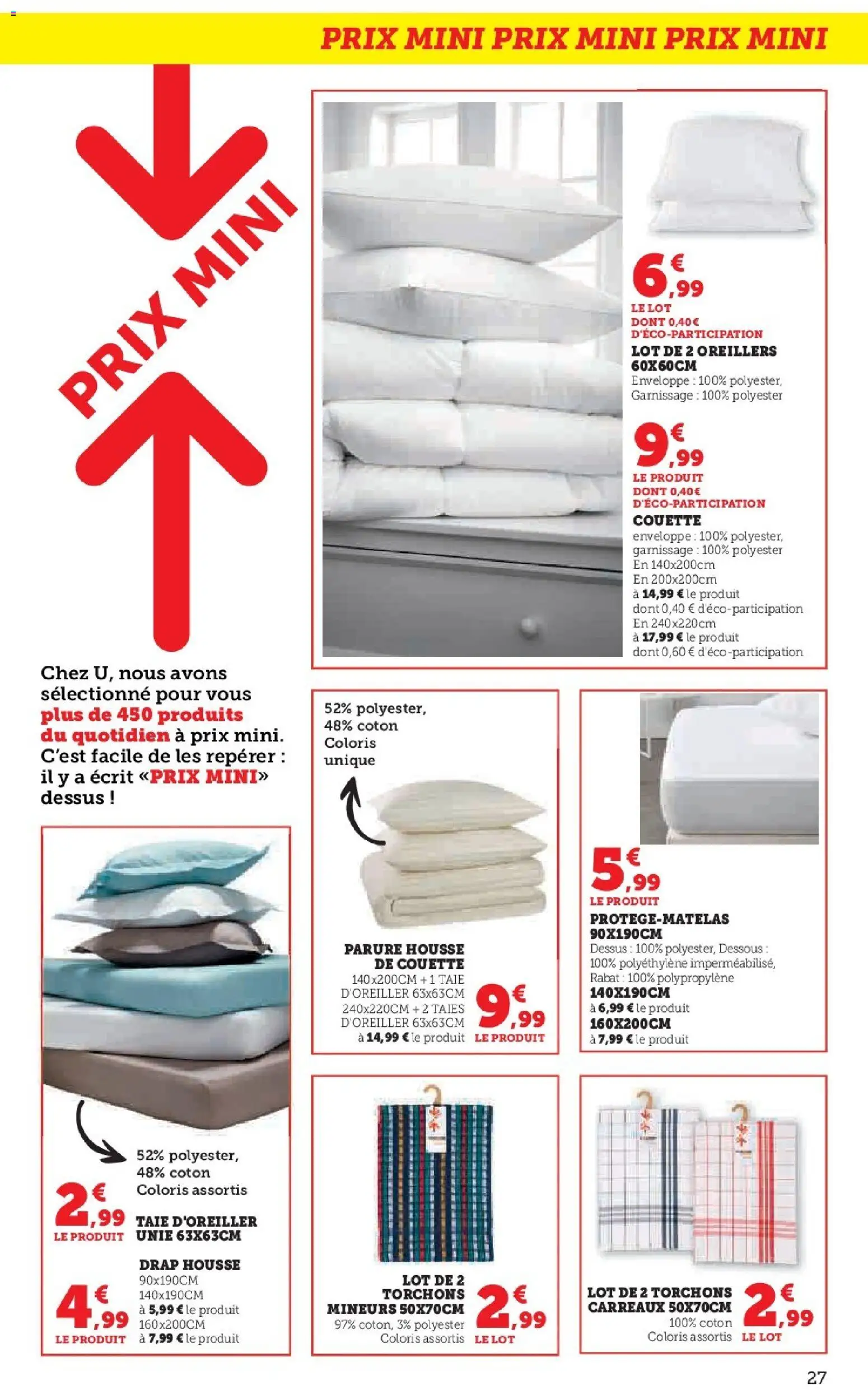 {H1} | Page: 27 | Produits: Taie d'oreiller, Coton, Enveloppe, Couette