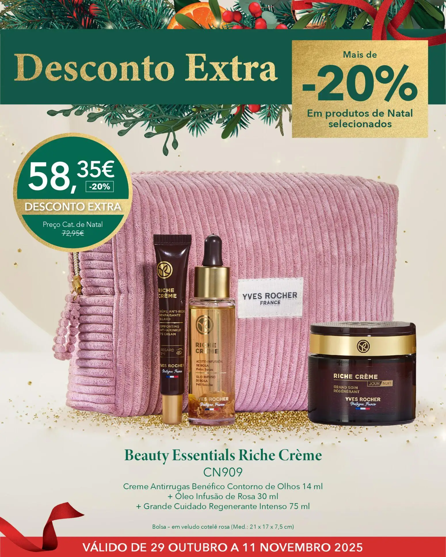 Yves Rocher - Desconto extra natal │ válido de 29.10.2025 | Página: 9 | Produtos: Bolsa, Óleo, Creme