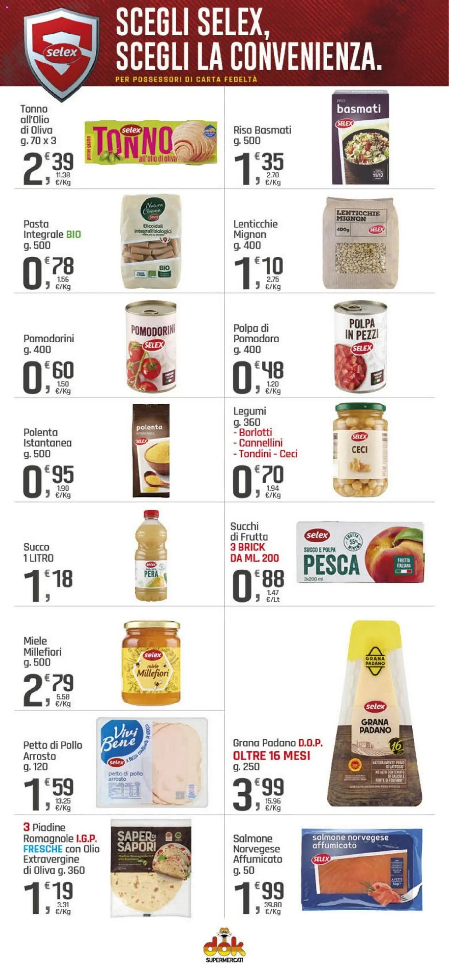 Volantino DOK del 09.01.2026 | Pagina: 9 | Prodotti: Salmone, Ceci, Lenticchie, Pesca