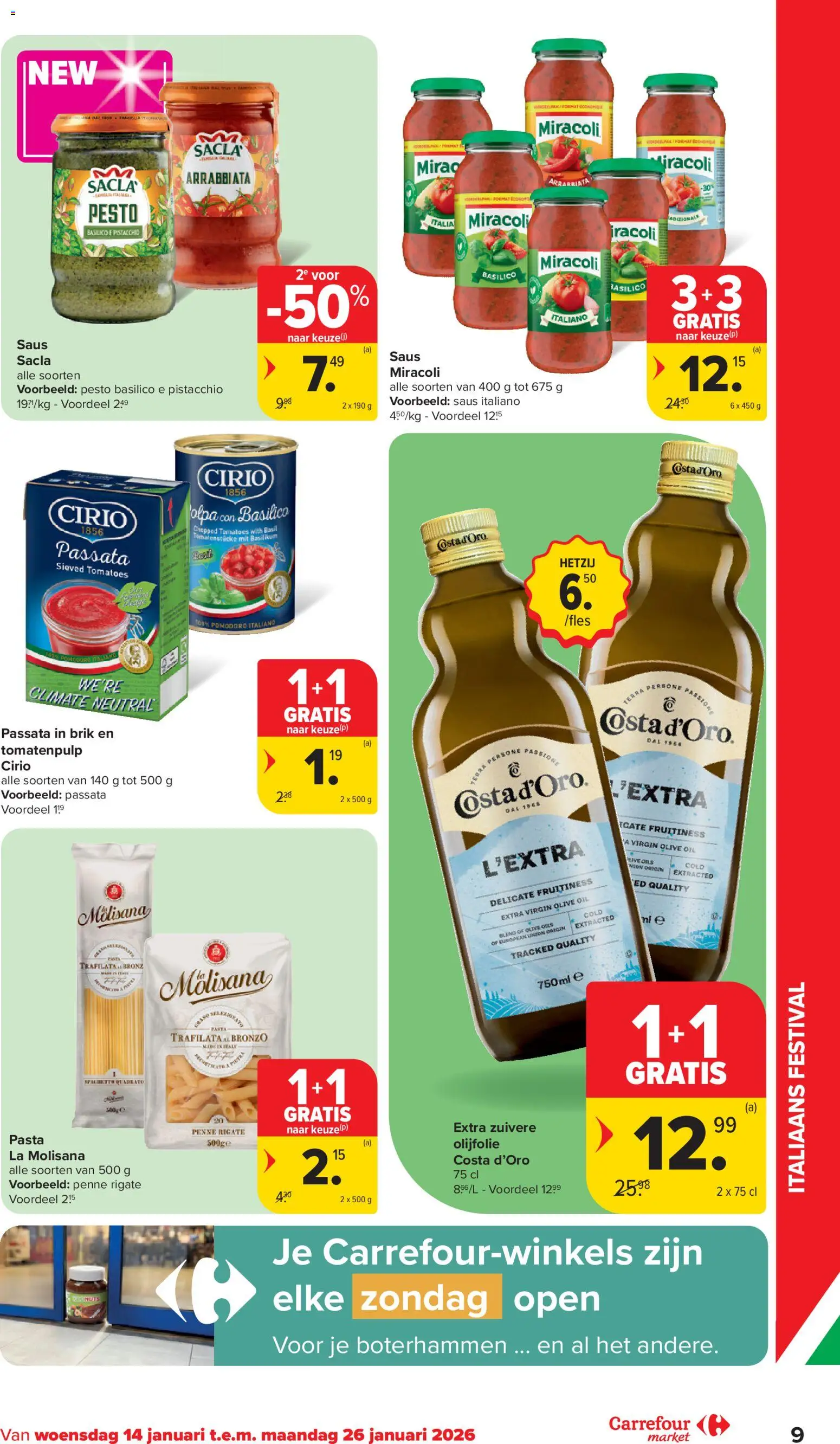 {H1} | Pagina: 9 | Producten: Olijfolie, Pasta, Saus, La