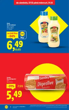 Ofertele Lidl valabile de la 27.12.2025 | Pagină: 2 | Produse: Biscuiți, Maioneză, Sos, Usturoi