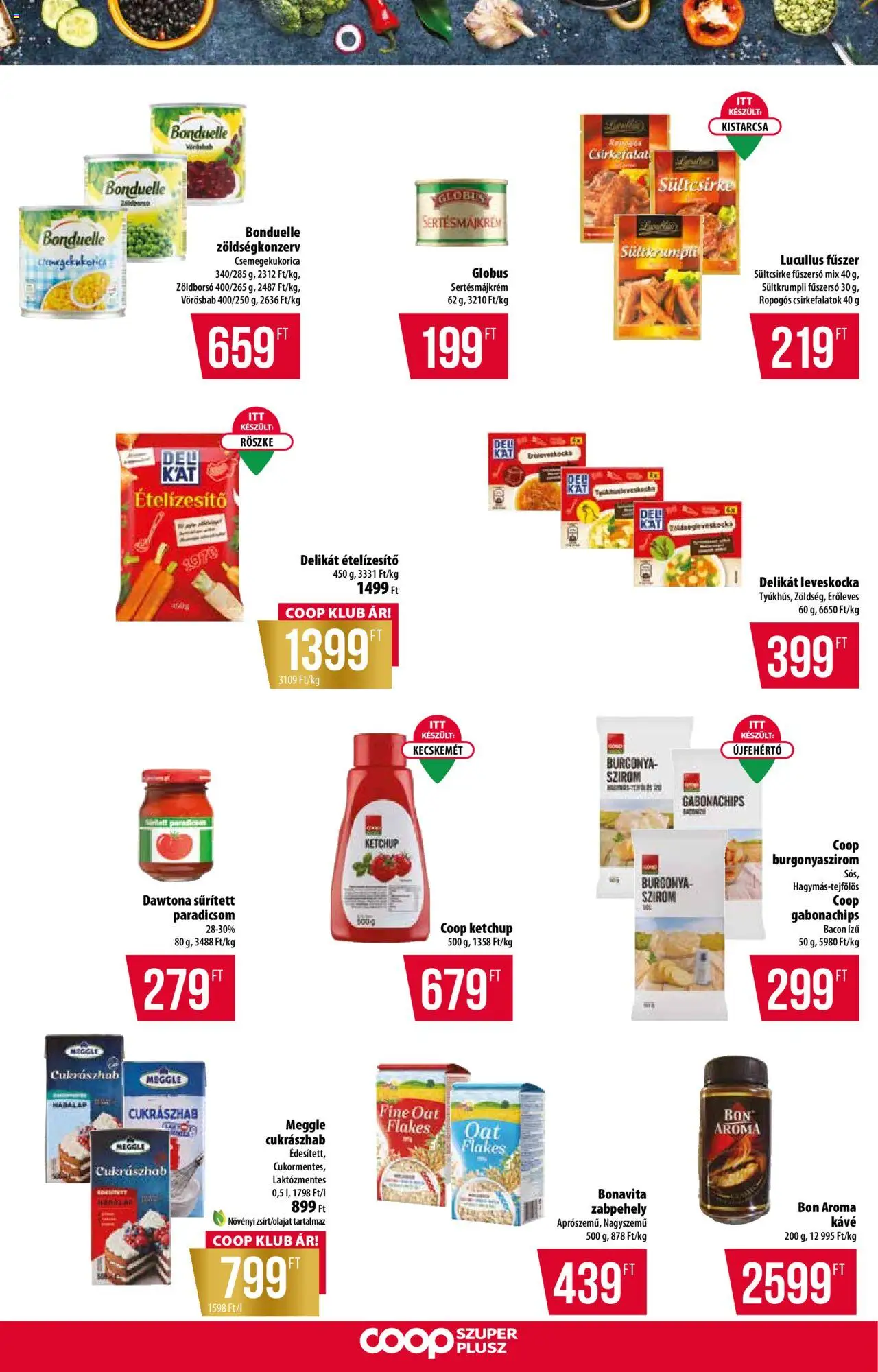 COOP akciós ujság - amely érvényes a következő dátumtól: 03.07.2025 | Oldal: 8 | Termékek: Sűrített paradicsom, Leveskocka, Bacon, Cukrászhab