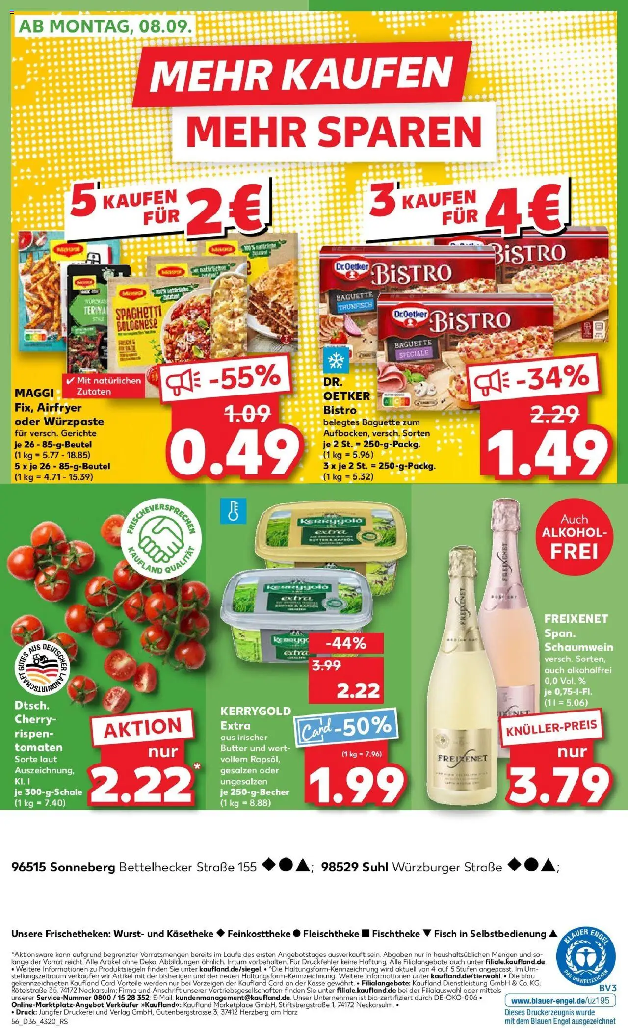 Kaufland prospekt Sonneberg	 – gültig ab 04.09.2025 | Seite: 56 | Produkte: Butter, Thunfisch, Tomaten, Wurst