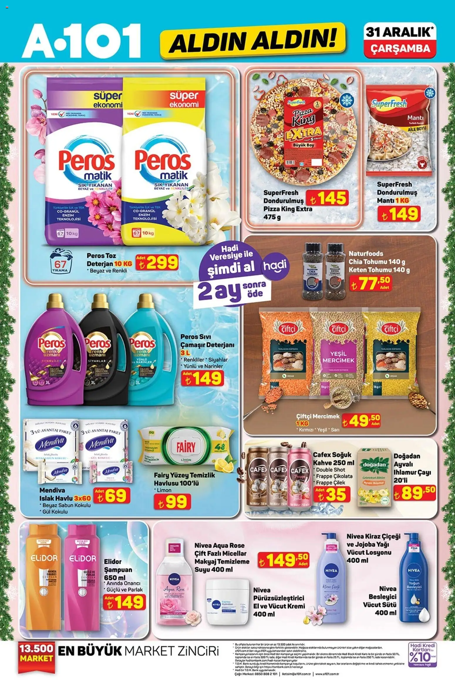 A101 Katalog Aldın Aldın - 31.12.2025 tarihinden itibaren geçerlidir | Sayfa: 2 | Ürünler: Ravioli, Pizza, Çilek, Keten Tohumu