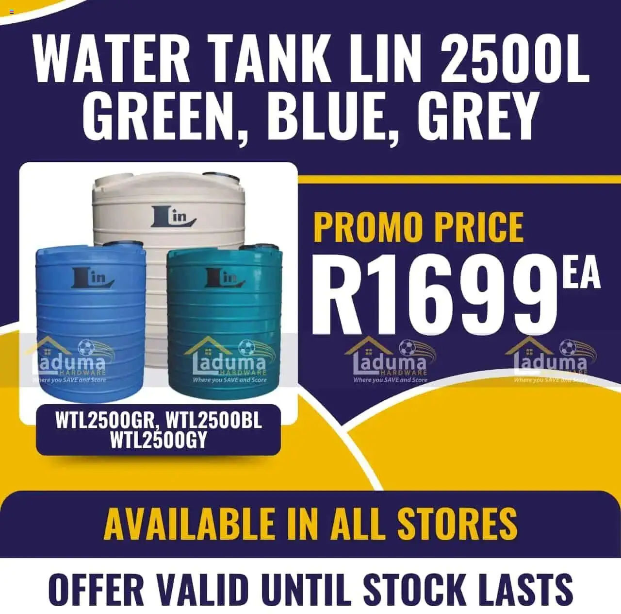 New Laduma Hardware catalogue – valid from 04.09.2025 | Page: 3 | Products: Tank, Stock, Water