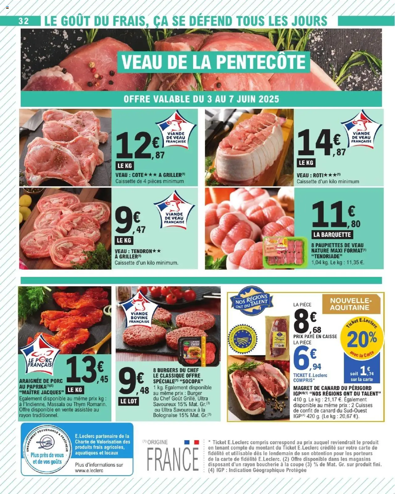  | Page: 32 | Produits: Magret de canard, Paprika, Paupiettes de veau, Viande bovine