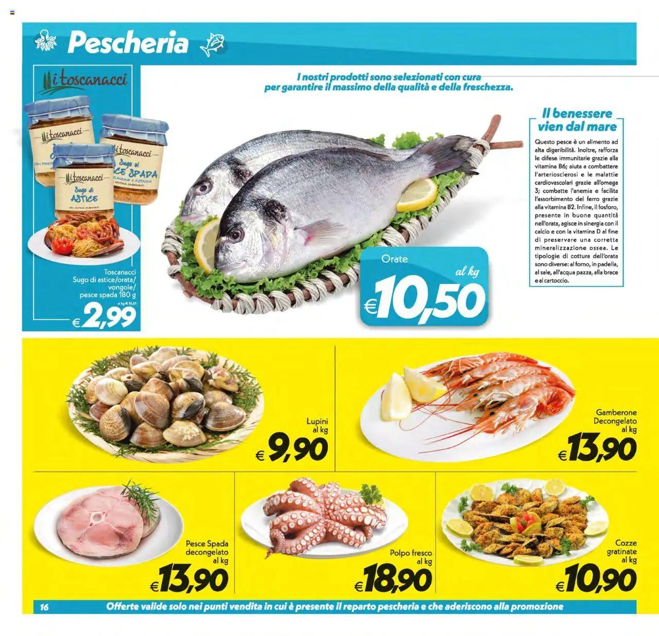 Volantino SuperConveniente del 12.08.2025 | Pagina: 16 | Prodotti: Lupini, Cozze, Polpo, Astice