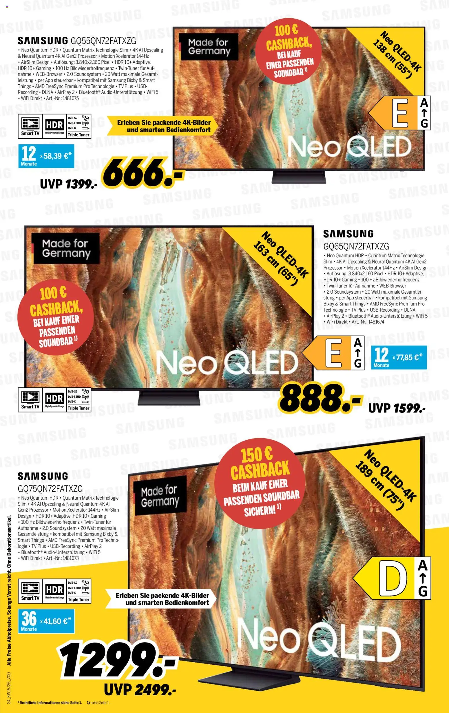 Medimax Prospekt 	 – gültig ab 03.04.2026 | Seite: 4 | Produkte: USB, Samsung, Smart TV, Soundsystem