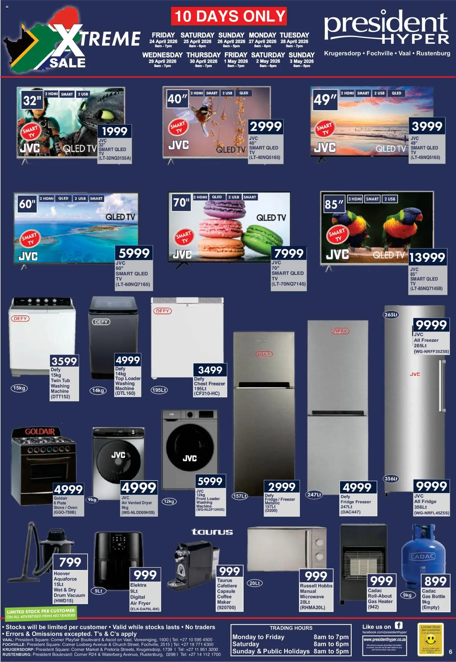 New President Hyper catalogue – valid from 24.04.2026 | Page: 6 | Products: Oven, Stove, Microwave, Stock