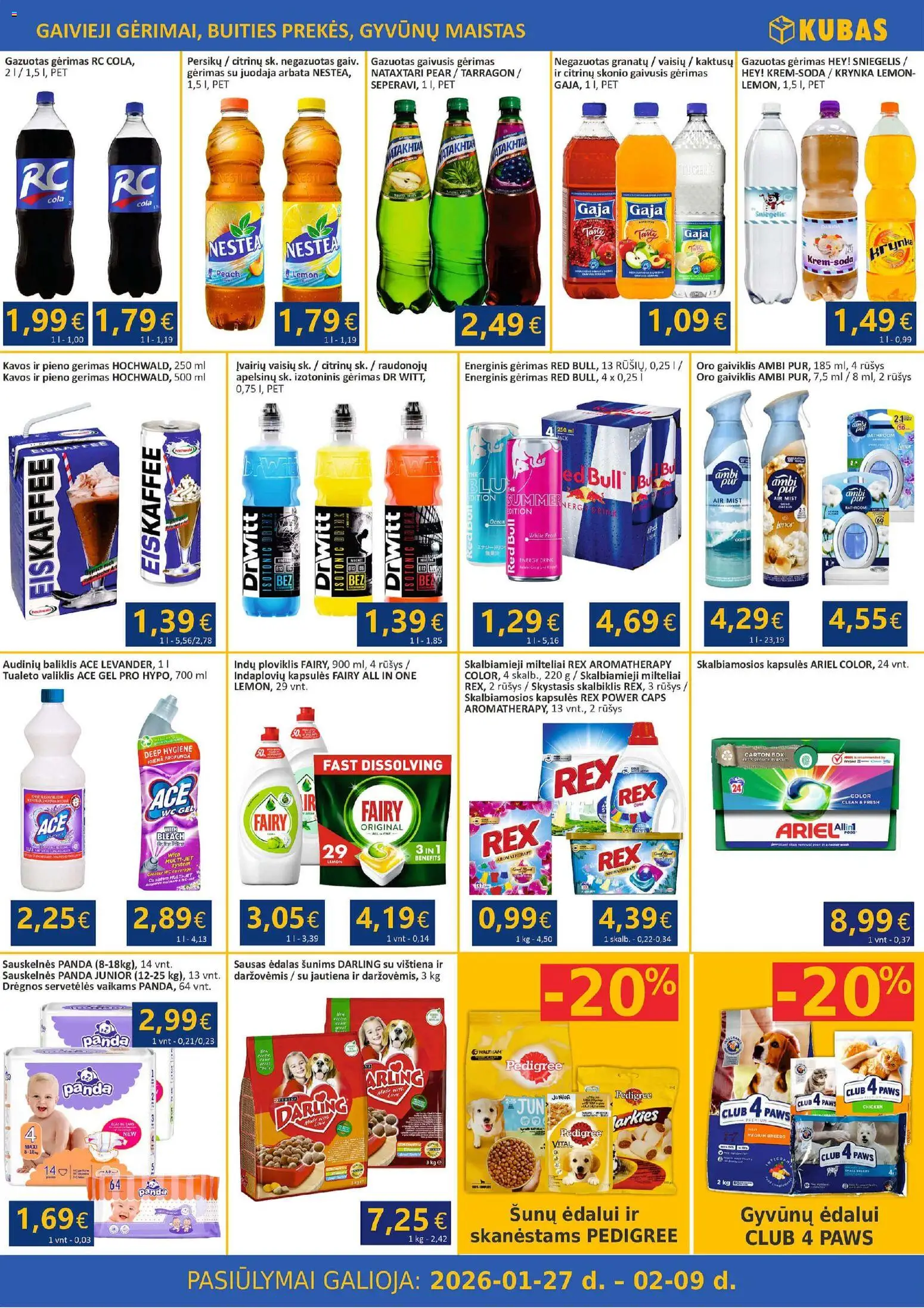 Kubas akcijos nuo 27.01.2026 | Puslapis: 9 | Prekių: Gaivusis gėrimas, Vištiena, Arbata, Jautiena