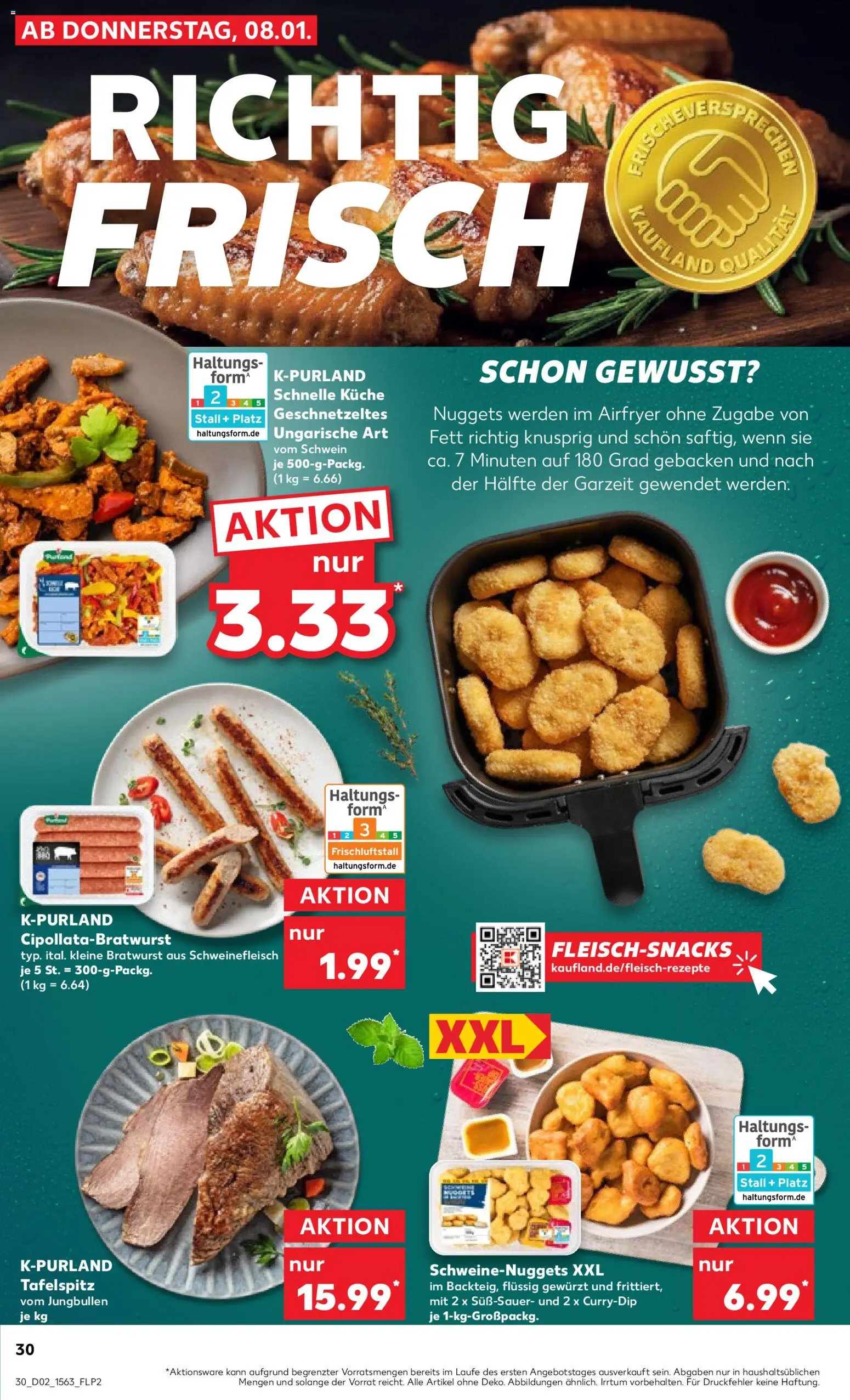 Kaufland prospekt Hamburg	 – gültig ab 08.01.2026 | Seite: 30 | Produkte: Tafelspitz, Bratwurst, Küche, Schweinefleisch
