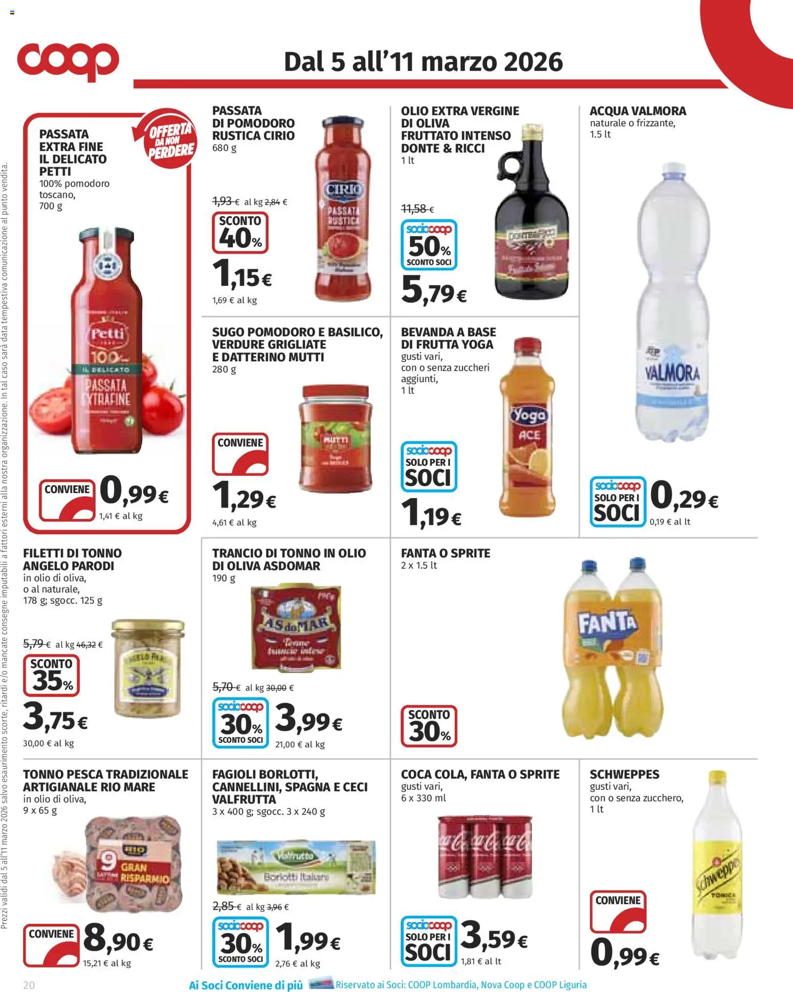 Volantino COOP del 05.03.2026 | Pagina: 20 | Prodotti: Ceci, Pomodoro, Data, Sugo
