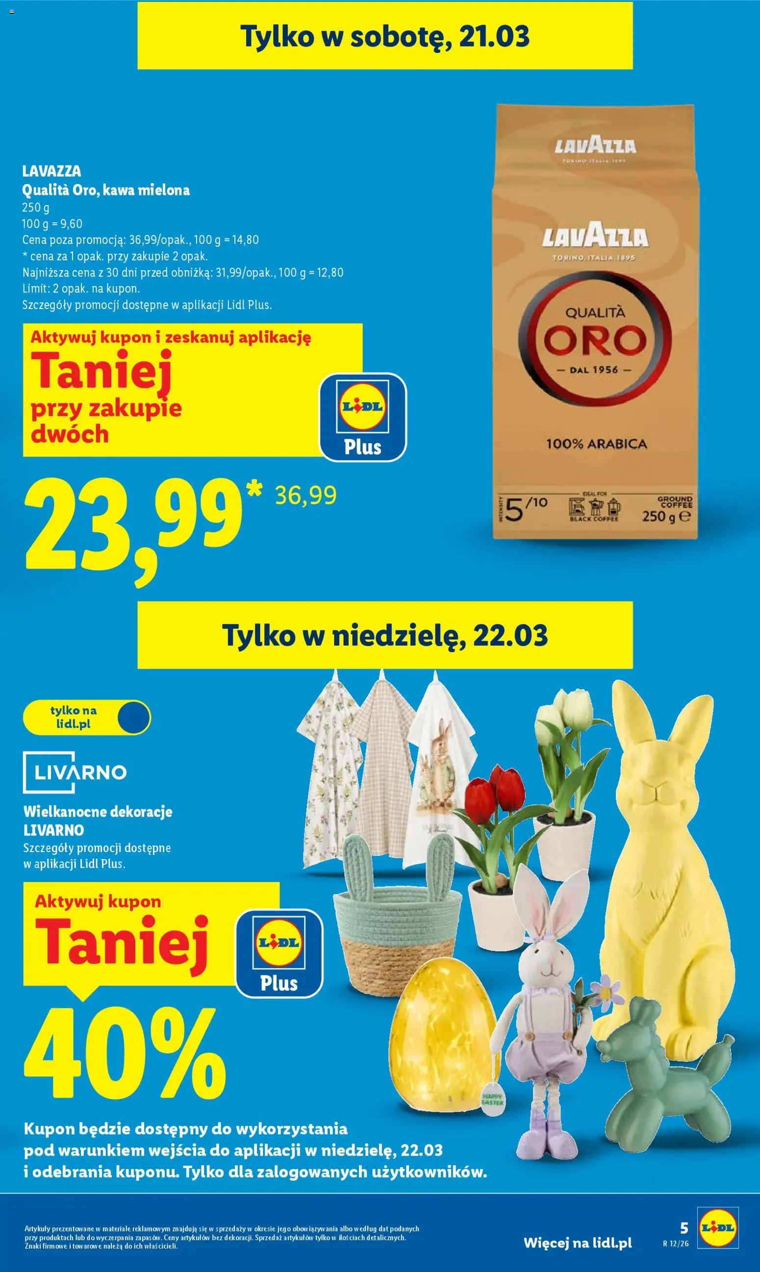 Lidl gazetka od 19.03.2026 | Strona: 5 | Produkty: Lavazza, Kawa