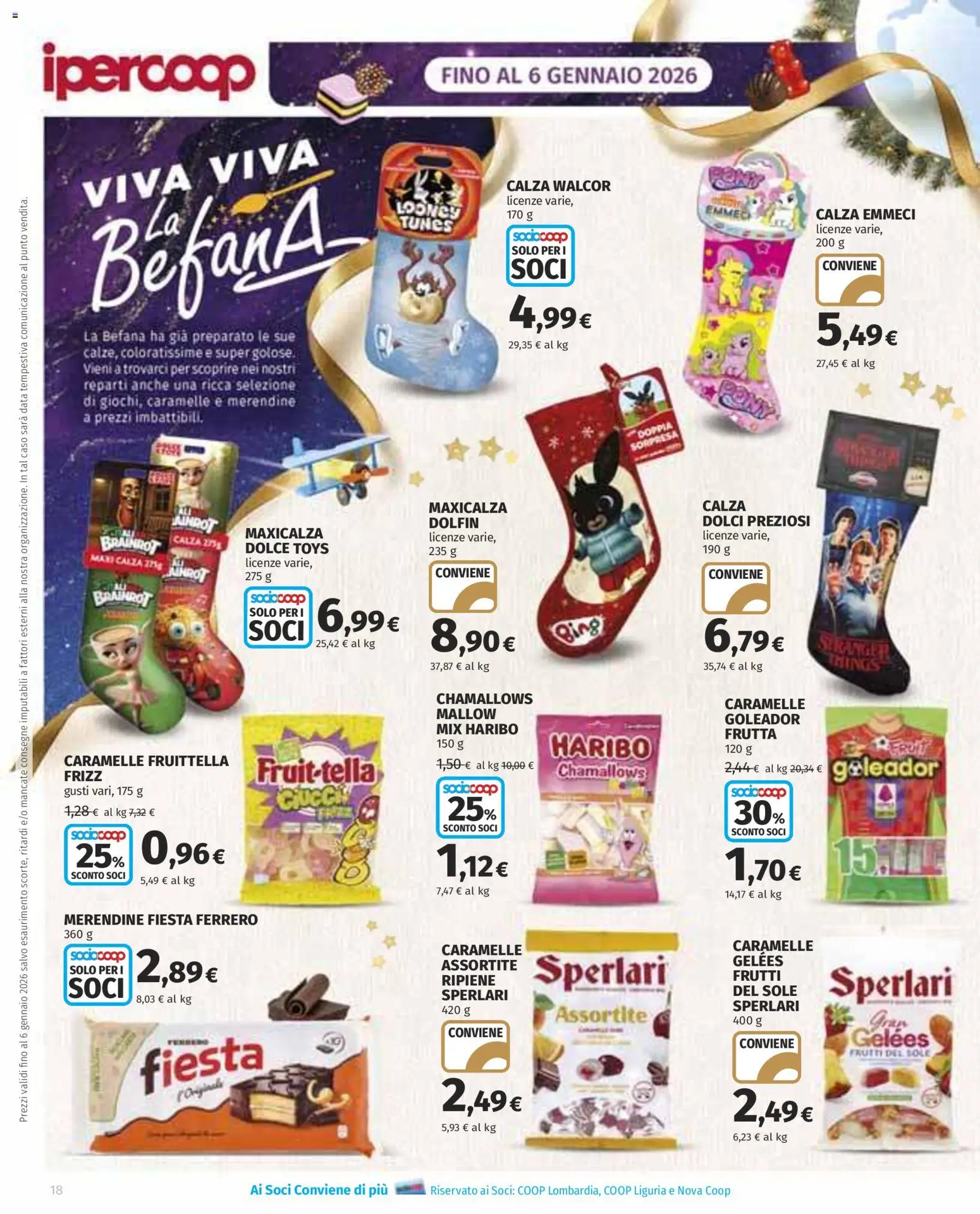 Volantino Ipercoop del 22.12.2025 | Pagina: 18 | Prodotti: Caramelle, Frutta, Data, Merendine