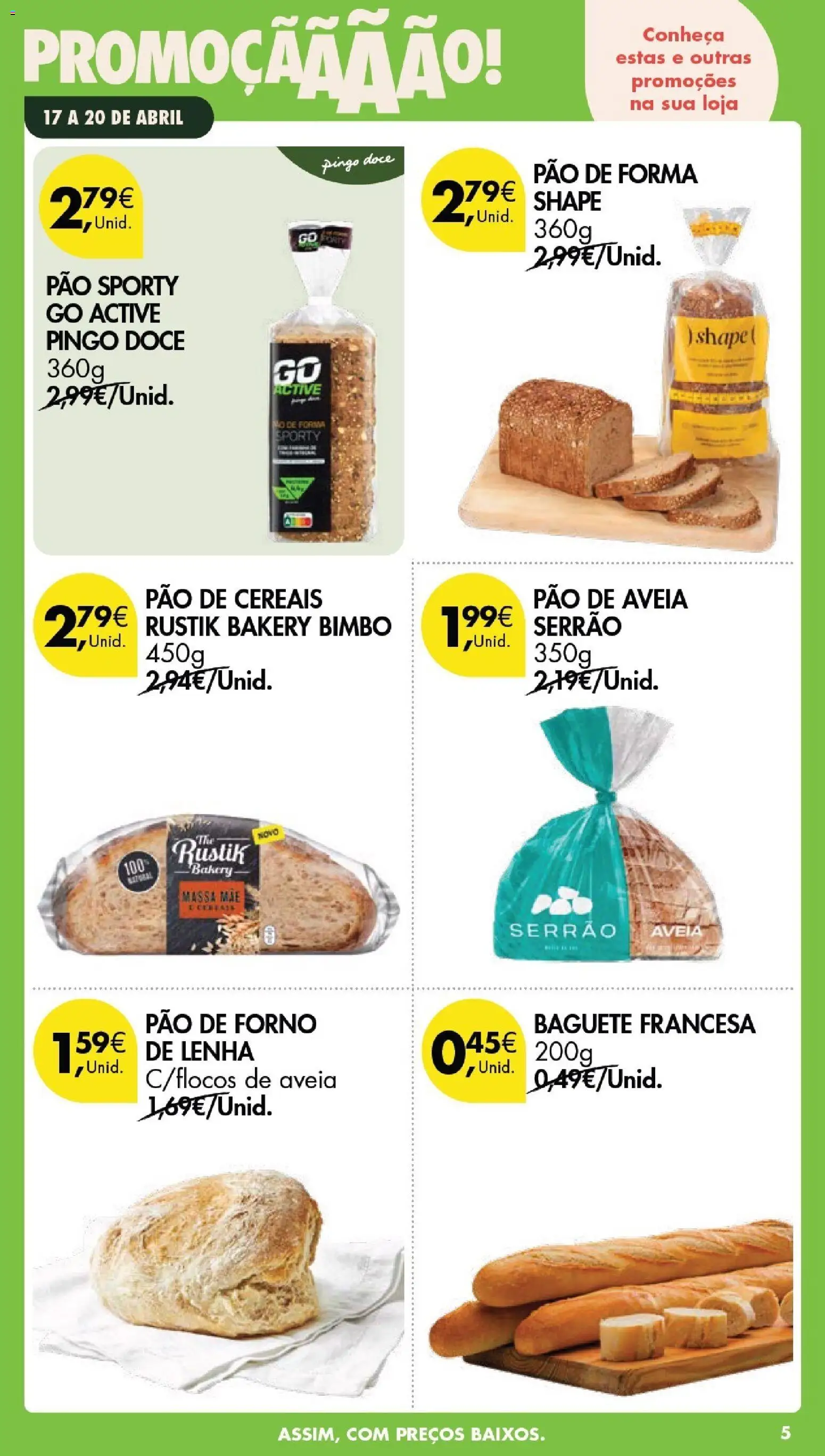 Pingo Doce Poupe este Fim de Semana │ válido de 17.04.2026 | Página: 5 | Produtos: Pão de forma, Pão, Cereais, Massa