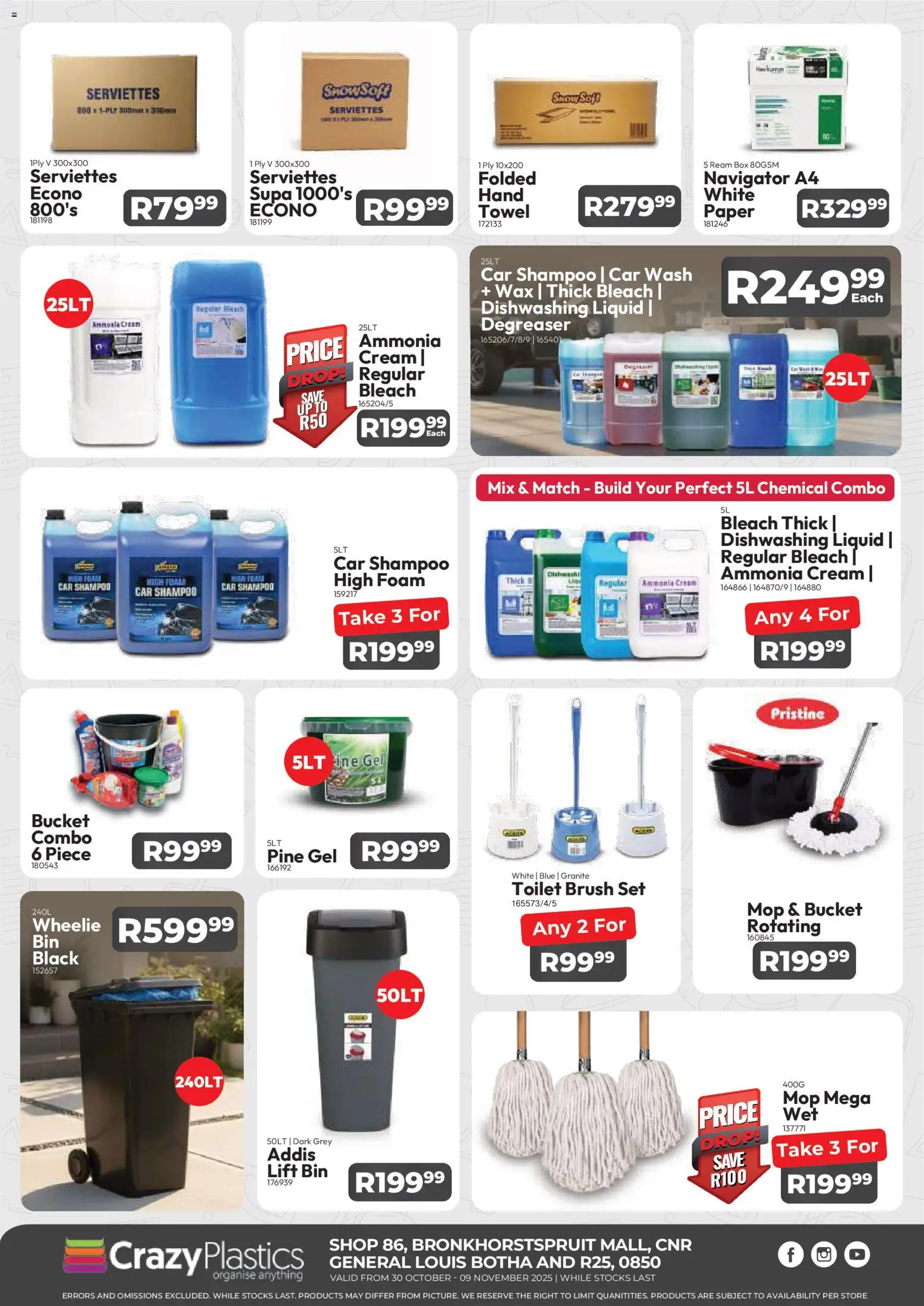 New Crazy Plastics catalogue – valid from 30.10.2025 | Page: 3 | Products: Box, Mop, Brush, Paper