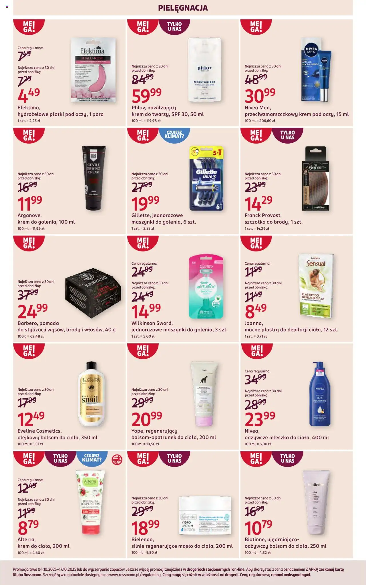 Rossmann Gazetka od 04.10.2025 | Strona: 12 | Produkty: Masło, Szczotka, Płatki, Krem