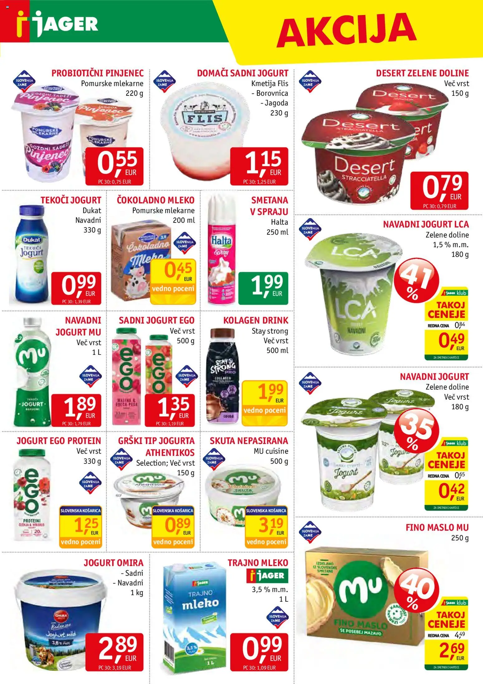 Novi Jager katalog ponudbe – veljaven od 04.03.2026 | Stran: 5 | Izdelki: Mleko, Jogurt, Smetana, Pesa