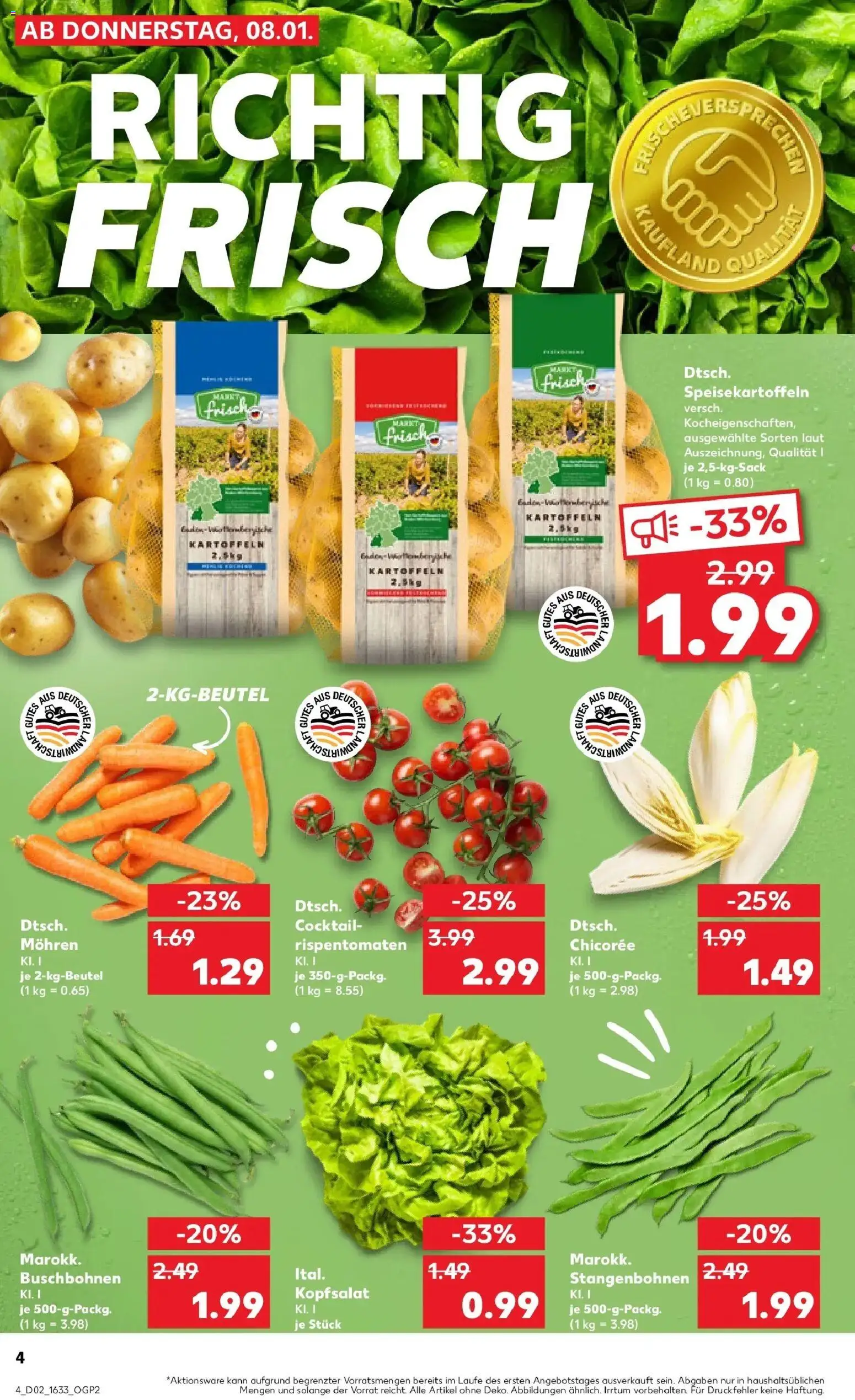 Kaufland prospekt Aalen	 – gültig ab 08.01.2026 | Seite: 4 | Produkte: Mohren, Kartoffeln