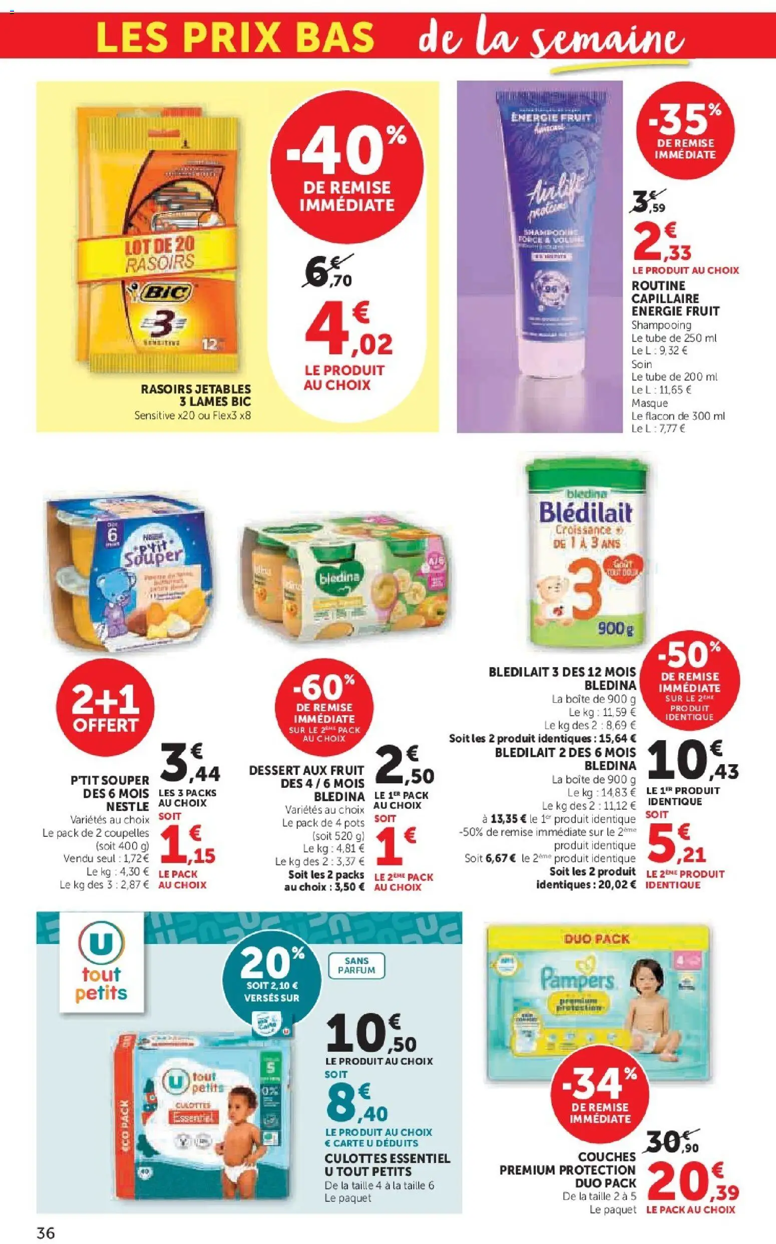 {H1} | Page: 36 | Produits: Couches, Parfum, Shampooing, Masque